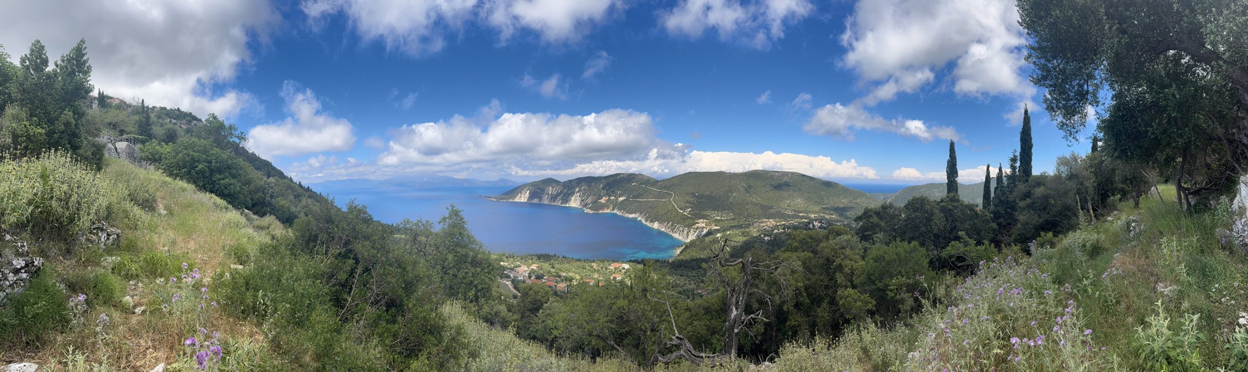 Panoramic views from plot 1 of land for sale in Ithaca Greece, Exoghi