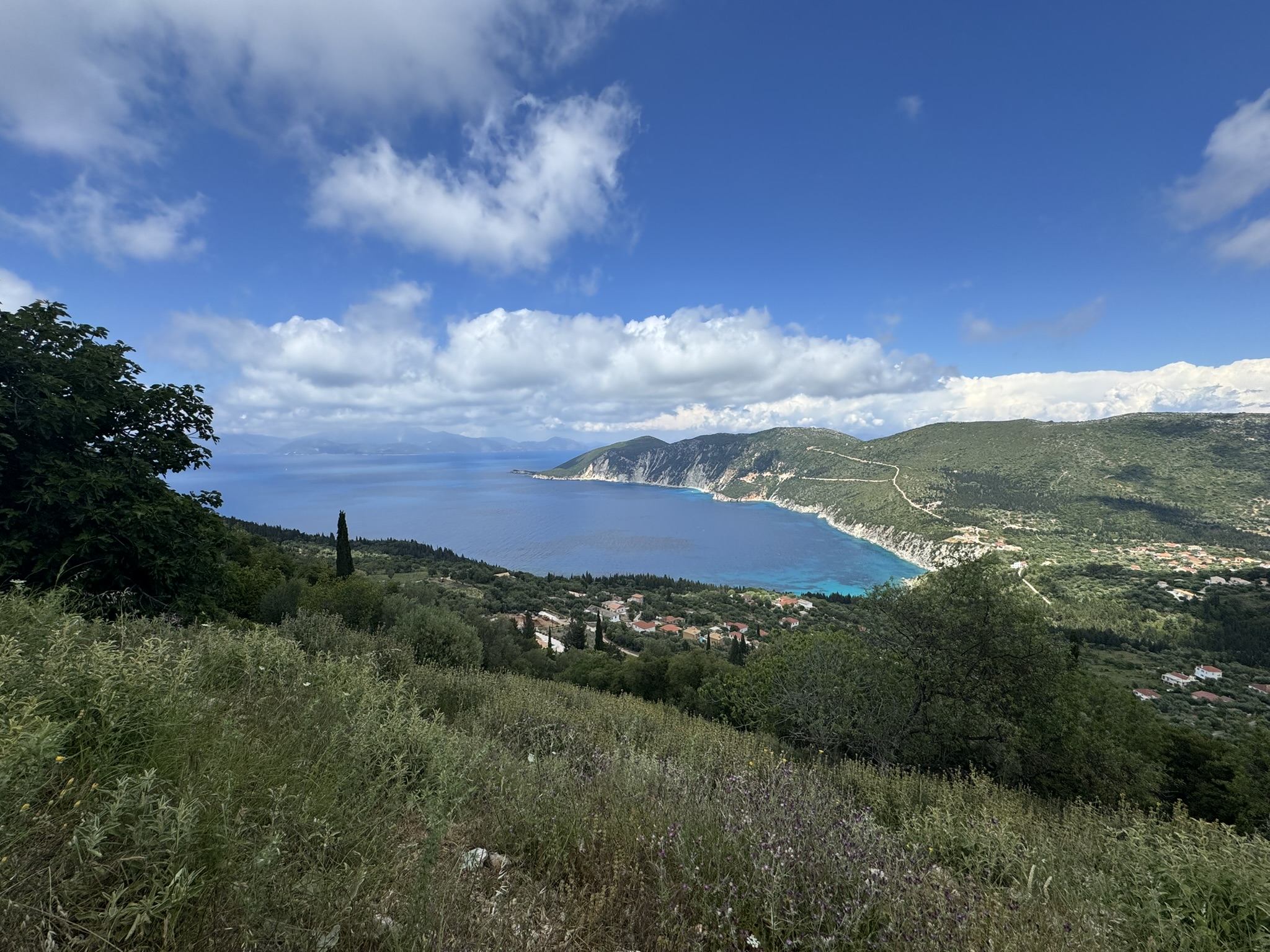 Sea and island views from plot 1 of land for sale in Ithaca Greece, Exoghi