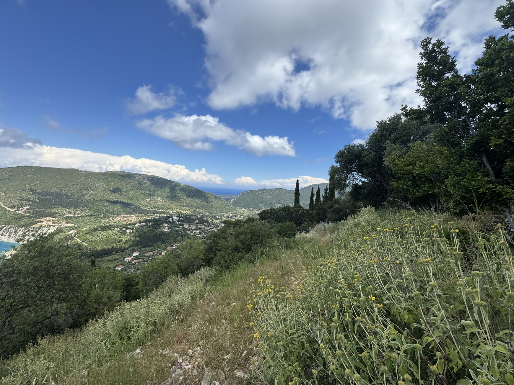 Views from plot 1 of land for sale in Ithaca Greece, Exoghi