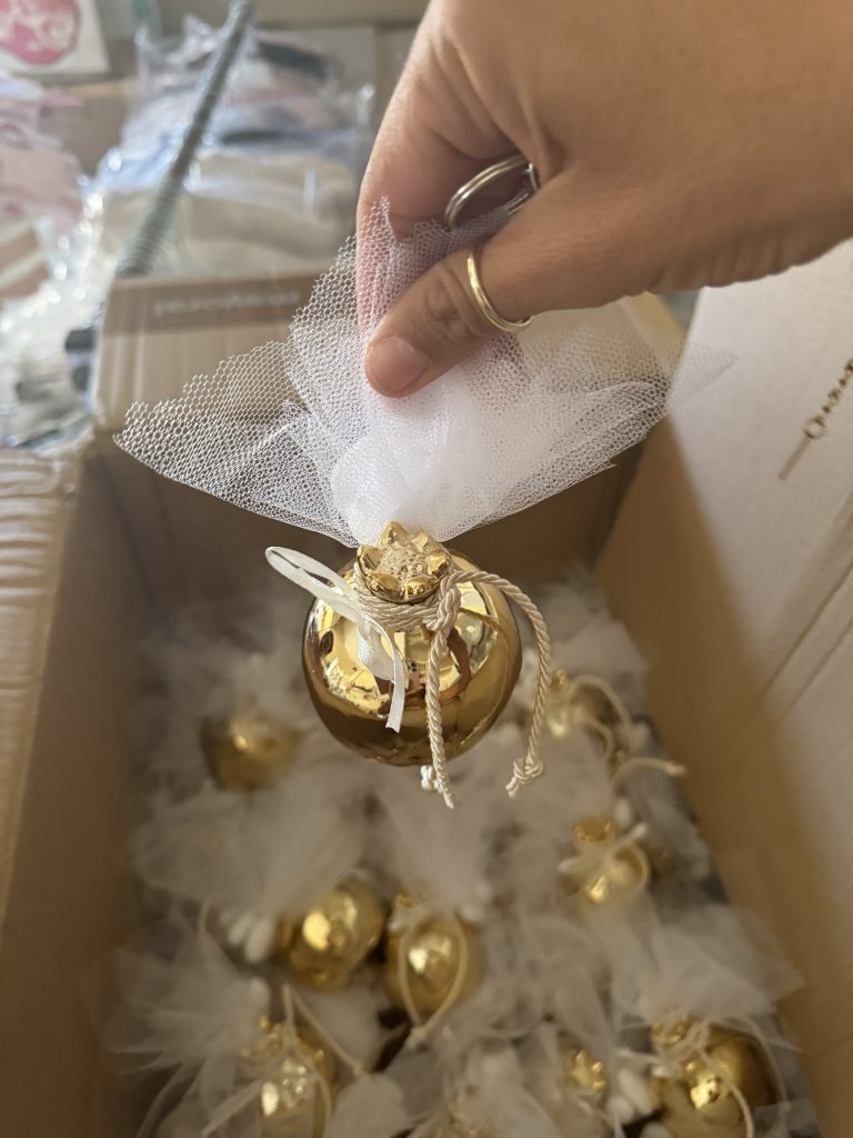 Wedding favors at wedding in Ithaca Greece, Anoghi