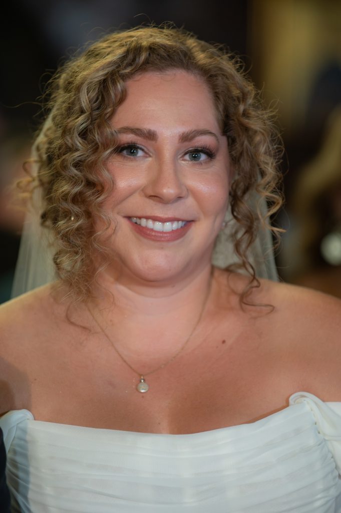 Bride in the church at wedding in Ithaca Greece, Anoghi