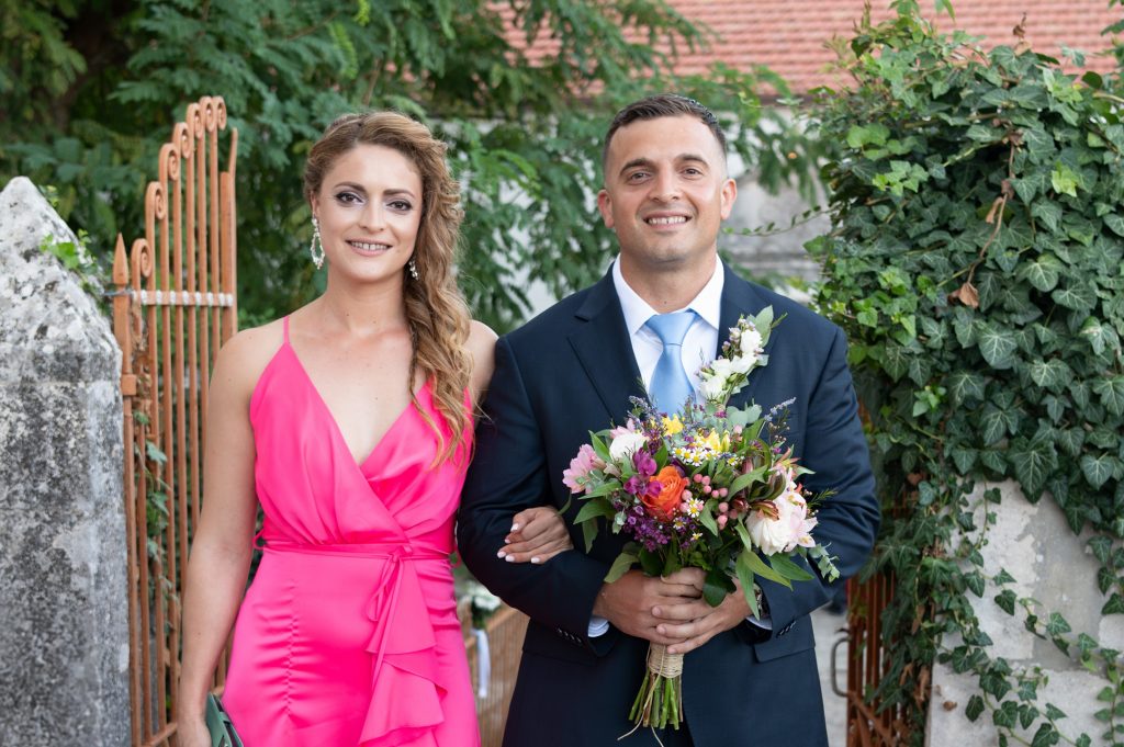 Groom and family at wedding in Ithaca Greece, Anoghi