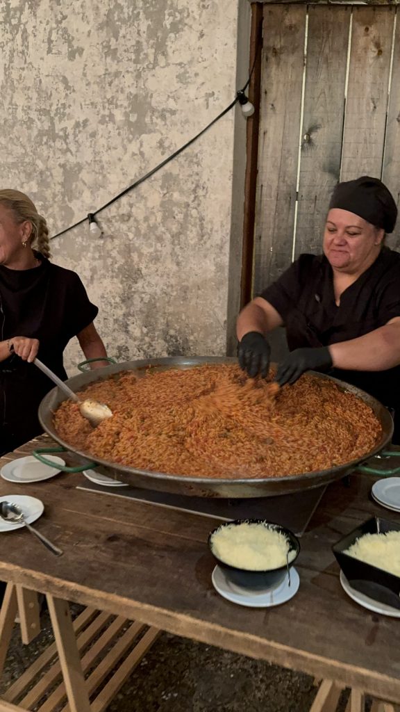 Catering menu detail at wedding reception in Ithaca Greece, Anoghi