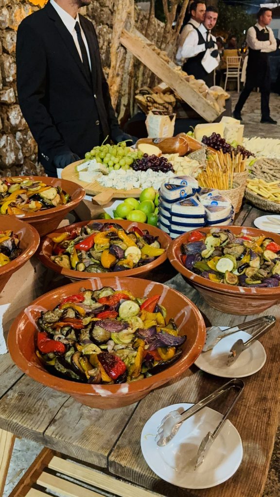 Catering at wedding reception in Ithaca Greece, Anoghi
