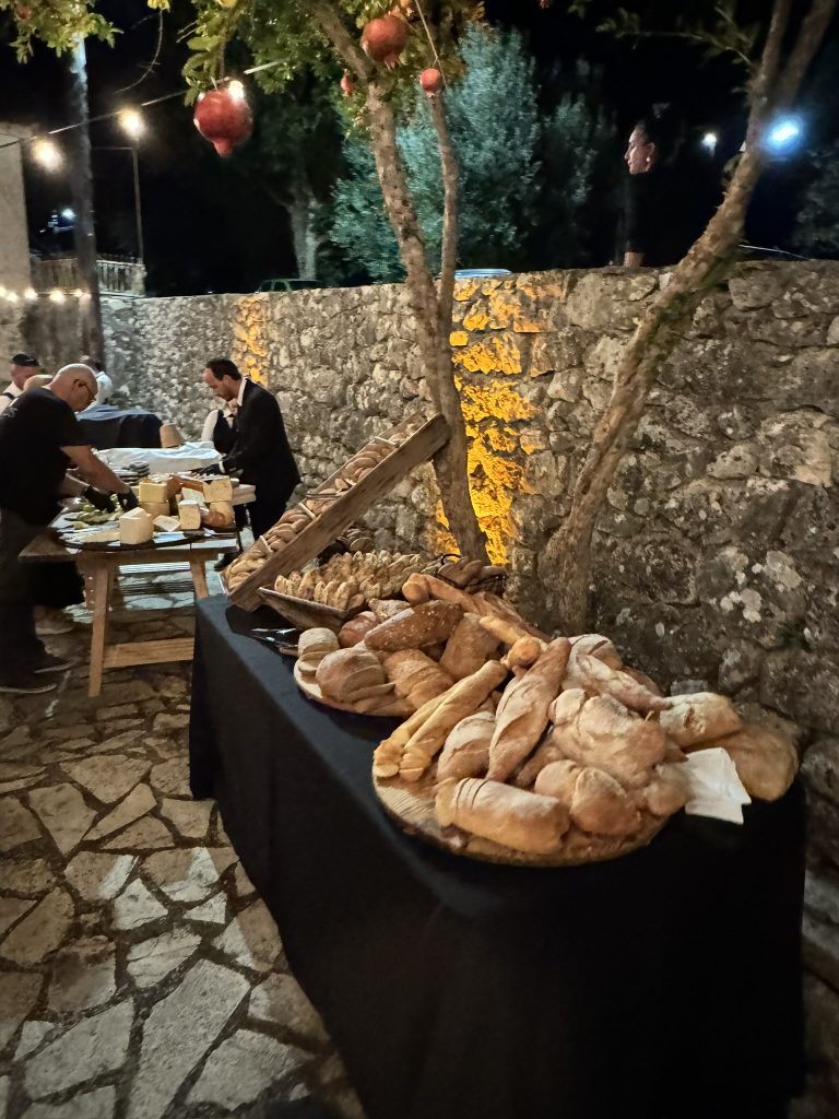 Catering at wedding reception in Ithaca Greece, Anoghi