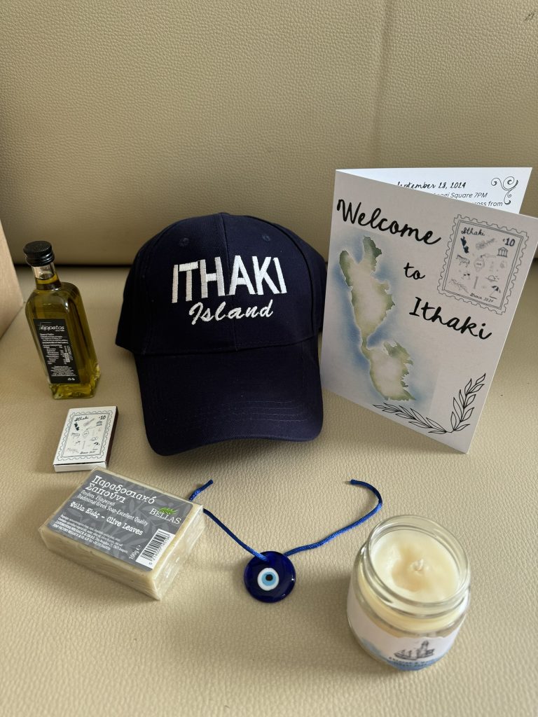 Gifts for the guests at wedding rehearsal dinner in Ithaca Greece, Anoghi