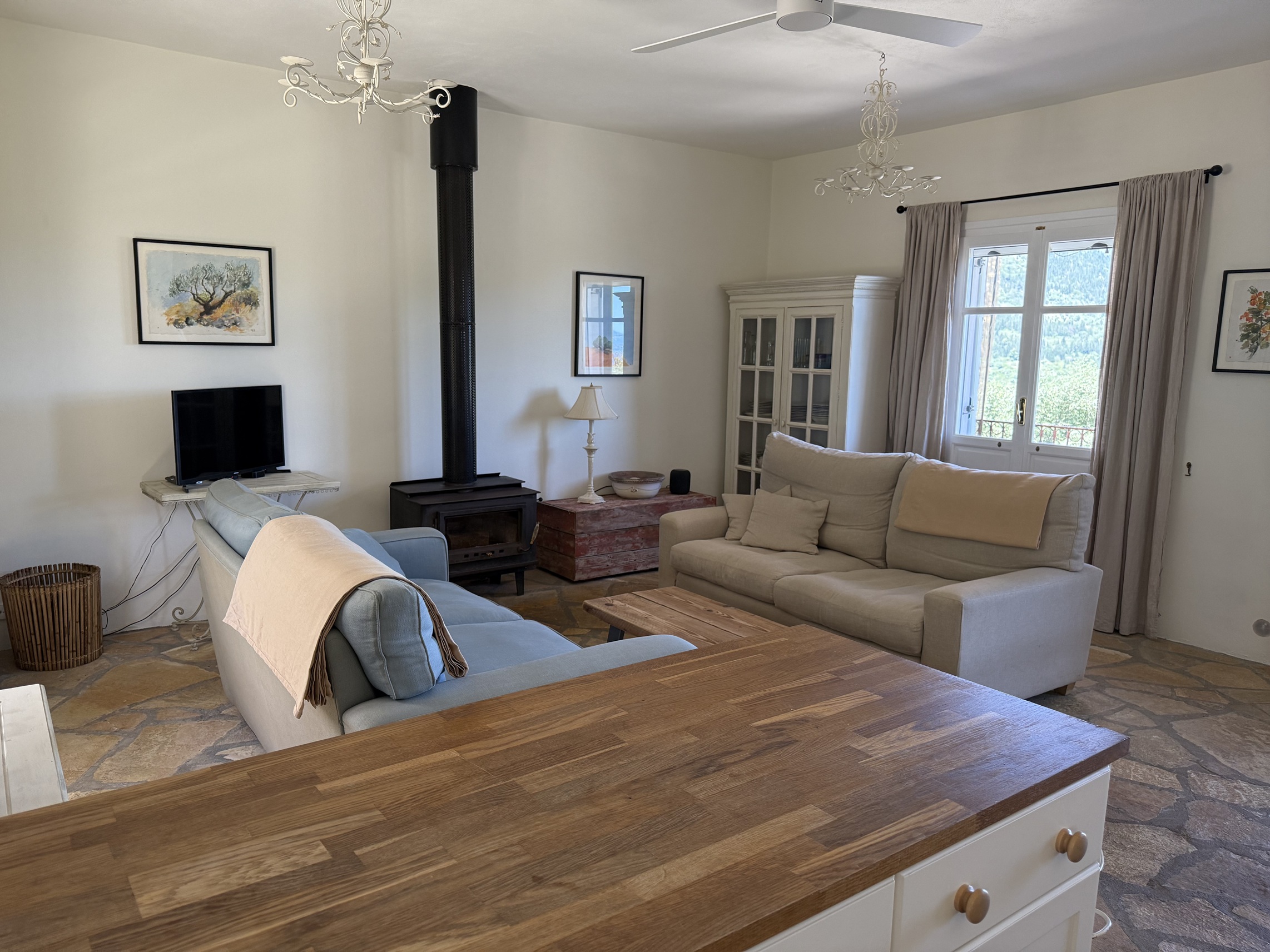 Living room area of house for sale in Ithaca Greece, Stavros