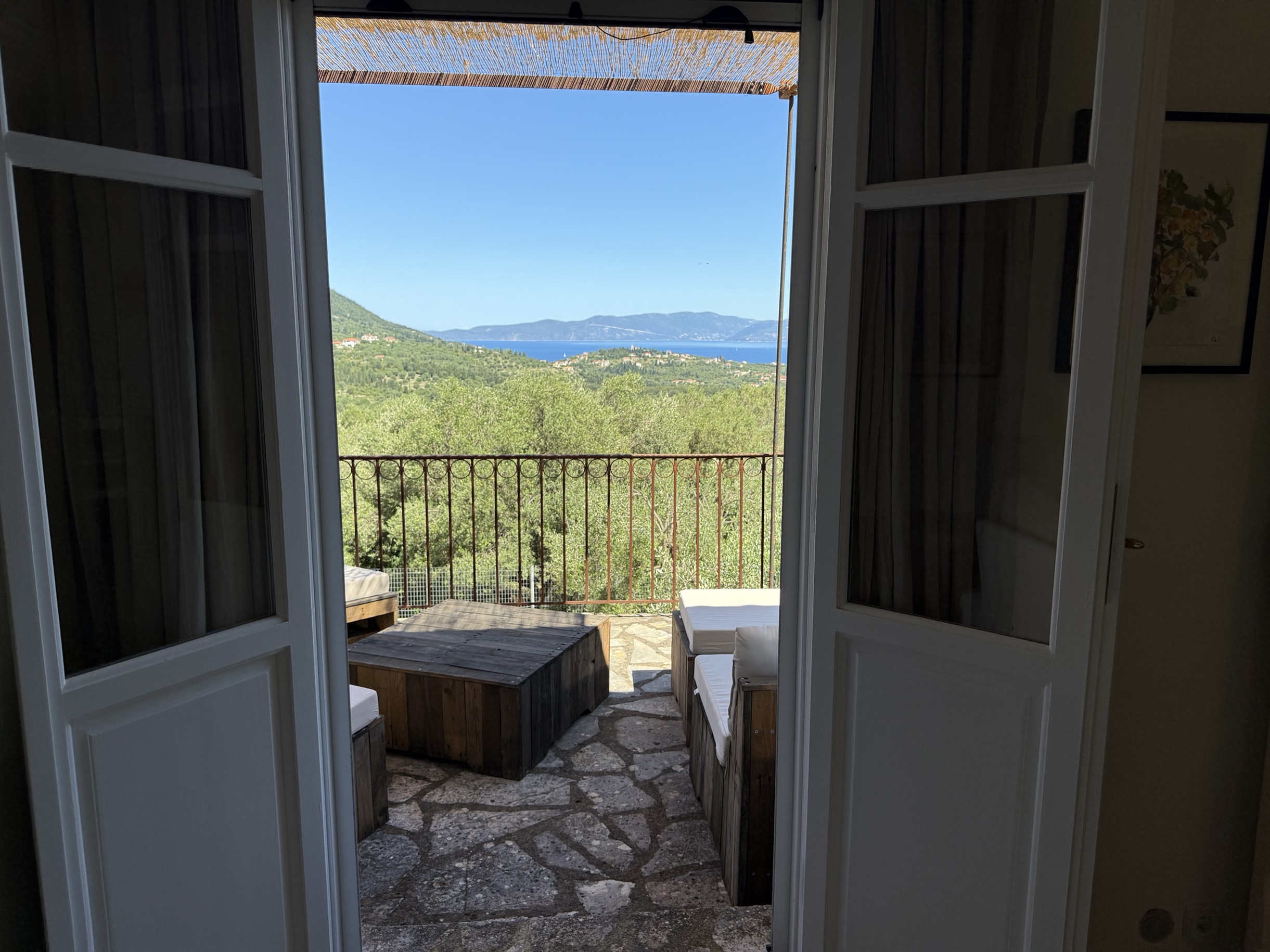 Balcony views of house for sale in Ithaca Greece, Stavros
