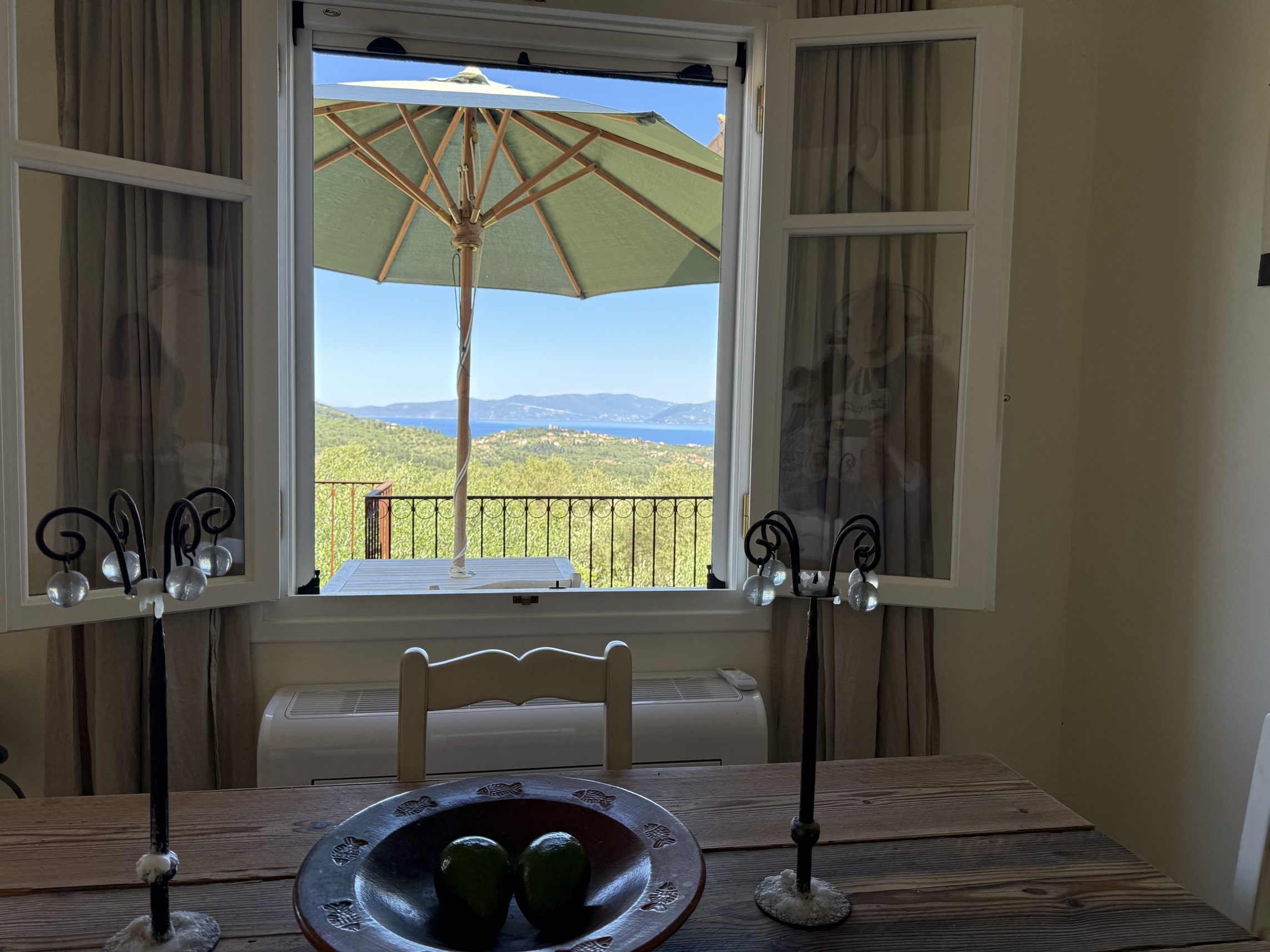 Window views of house for sale in Ithaca Greece, Stavros