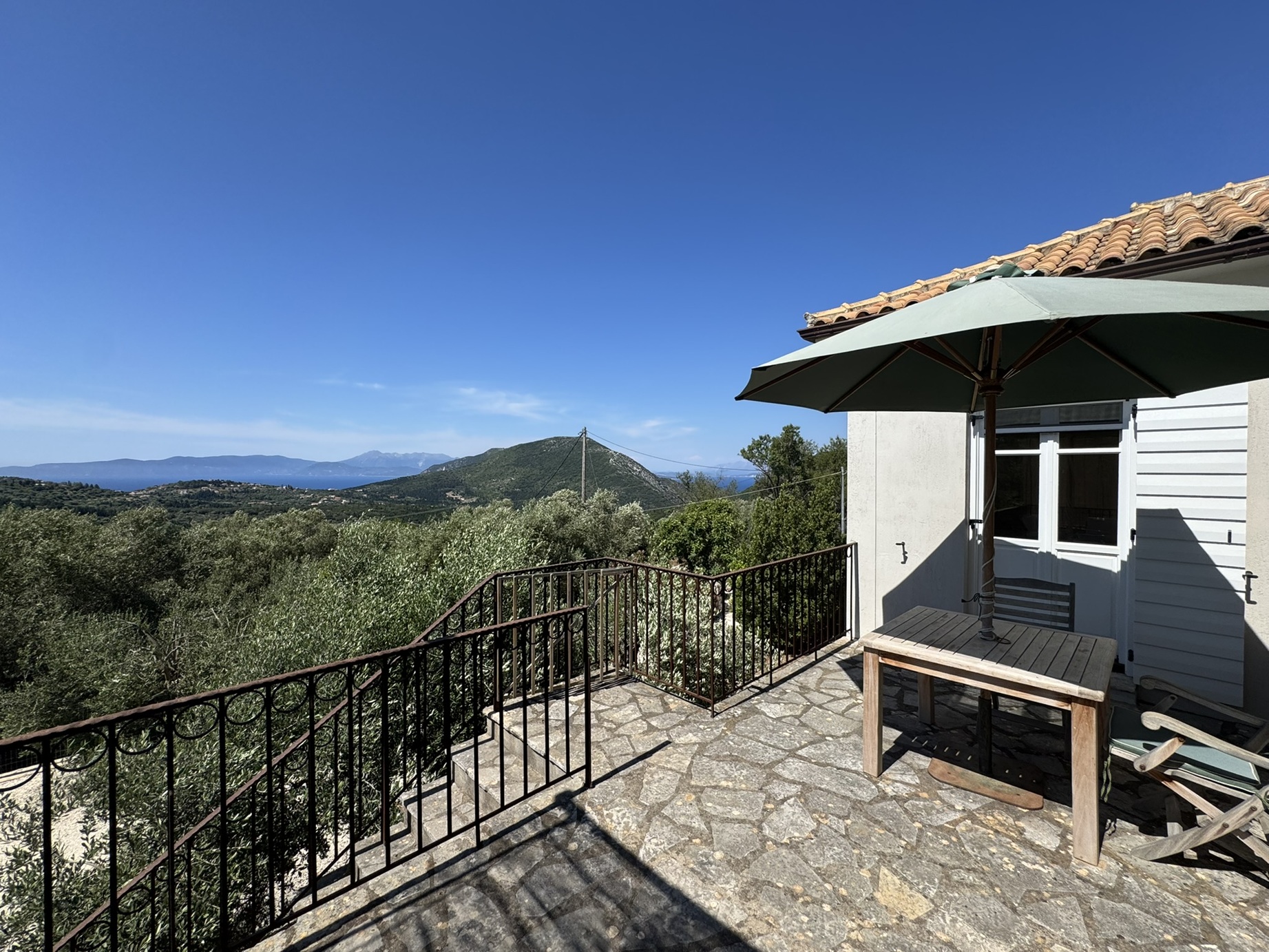 Sea views from veranda of house for sale in Ithaca Greece, Stavros