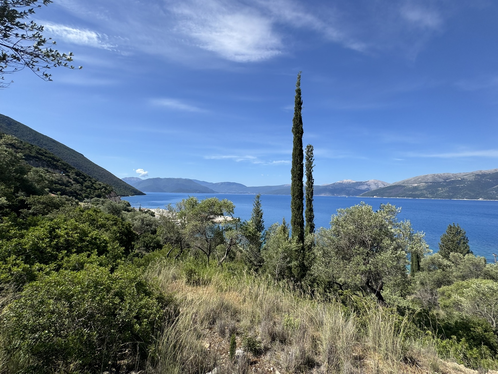 Sea views of land for sale in Ithaca Greece, Piso Aetos