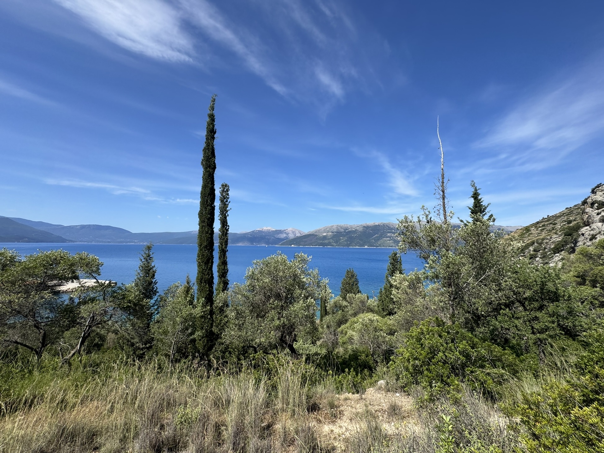 Sea views of land for sale in Ithaca Greece, Piso Aetos
