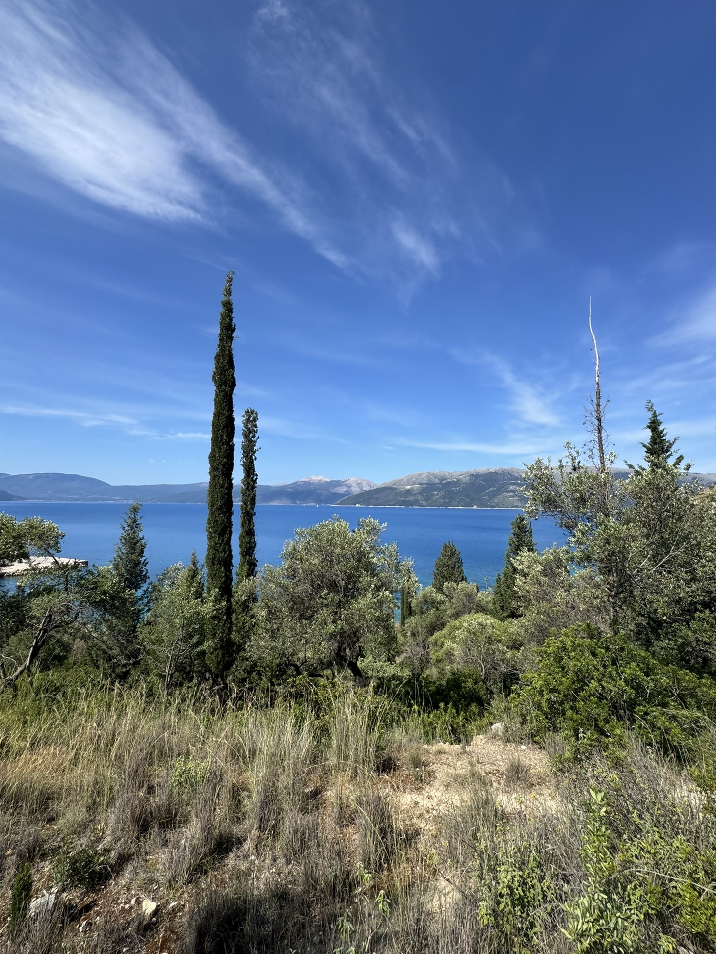 Sea views of land for sale in Ithaca Greece, Piso Aetos