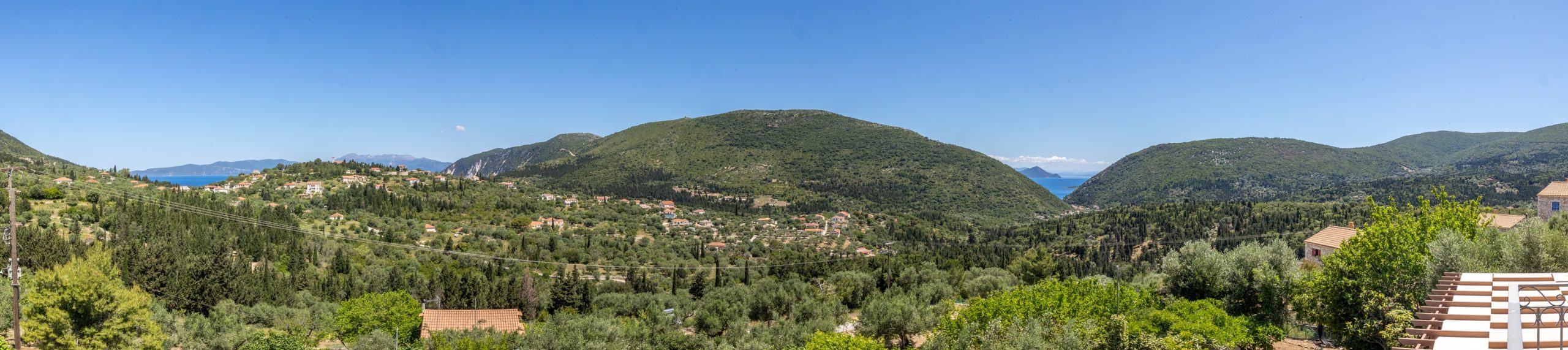 Panoramic view from house for rent in Ithaca Greece, Pilikata