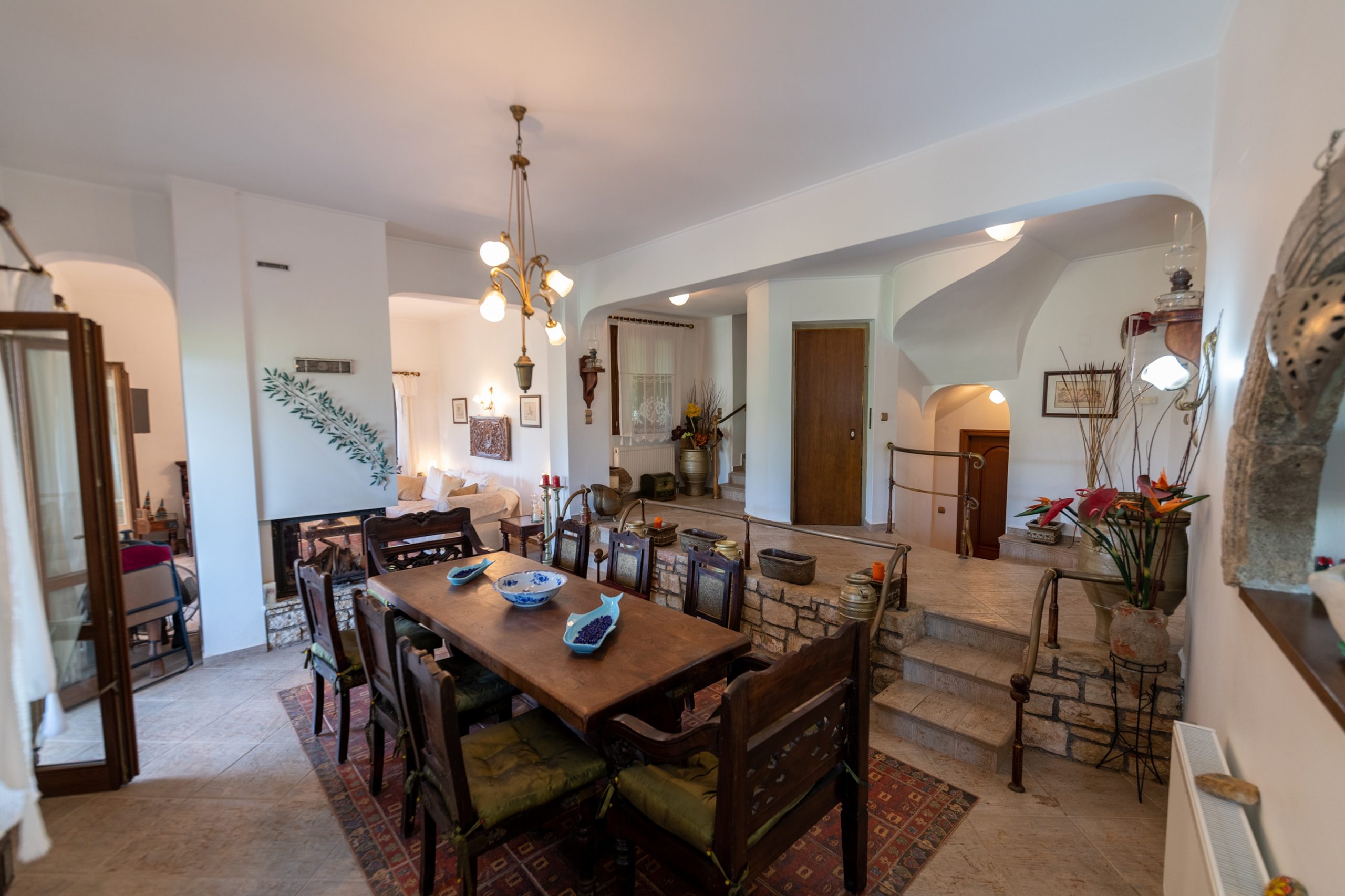 Living and dining area in house for rent in Ithaca Greece, Pilikata