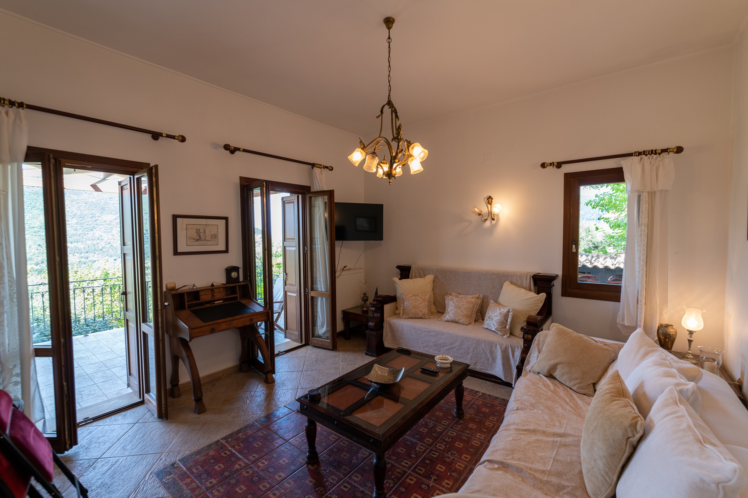 Living area of house for rent in Ithaca Greece, Pilikata