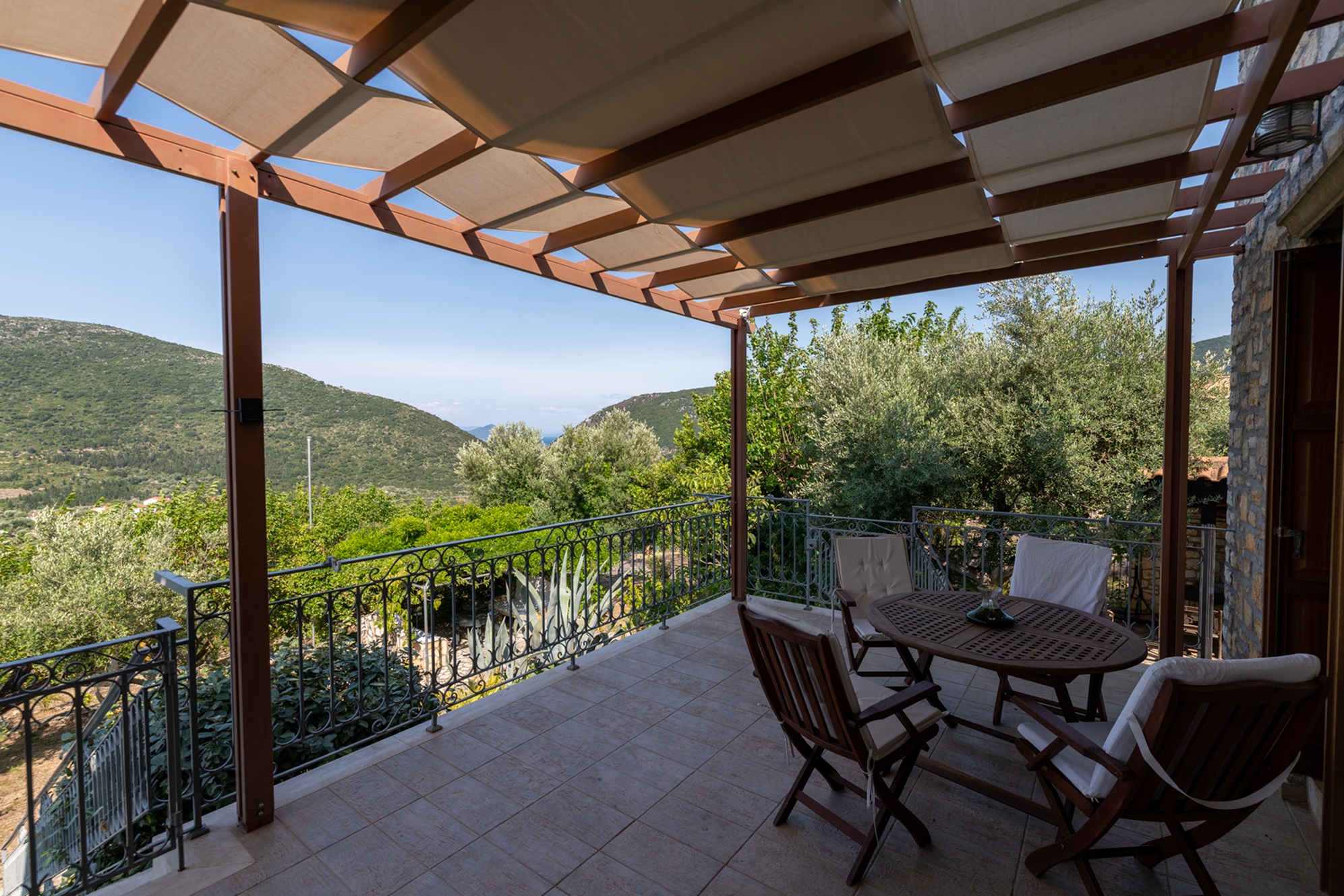 Veranda and views of house for rent in Ithaca Greece, Pilikata