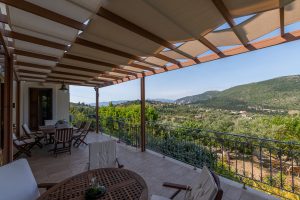 Covered veranda of house for rent in Ithaca Greece, Pilikata