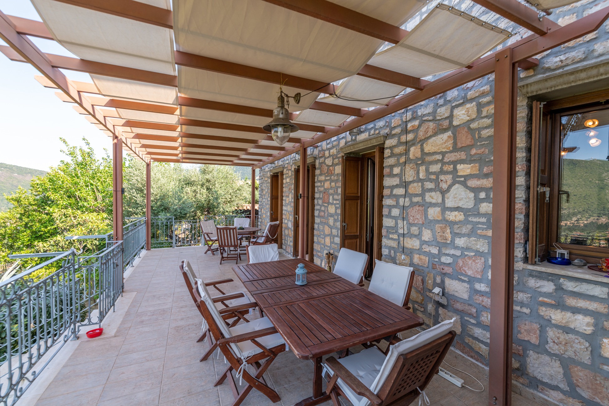 Covered veranda of house for rent in Ithaca Greece, Pilikata