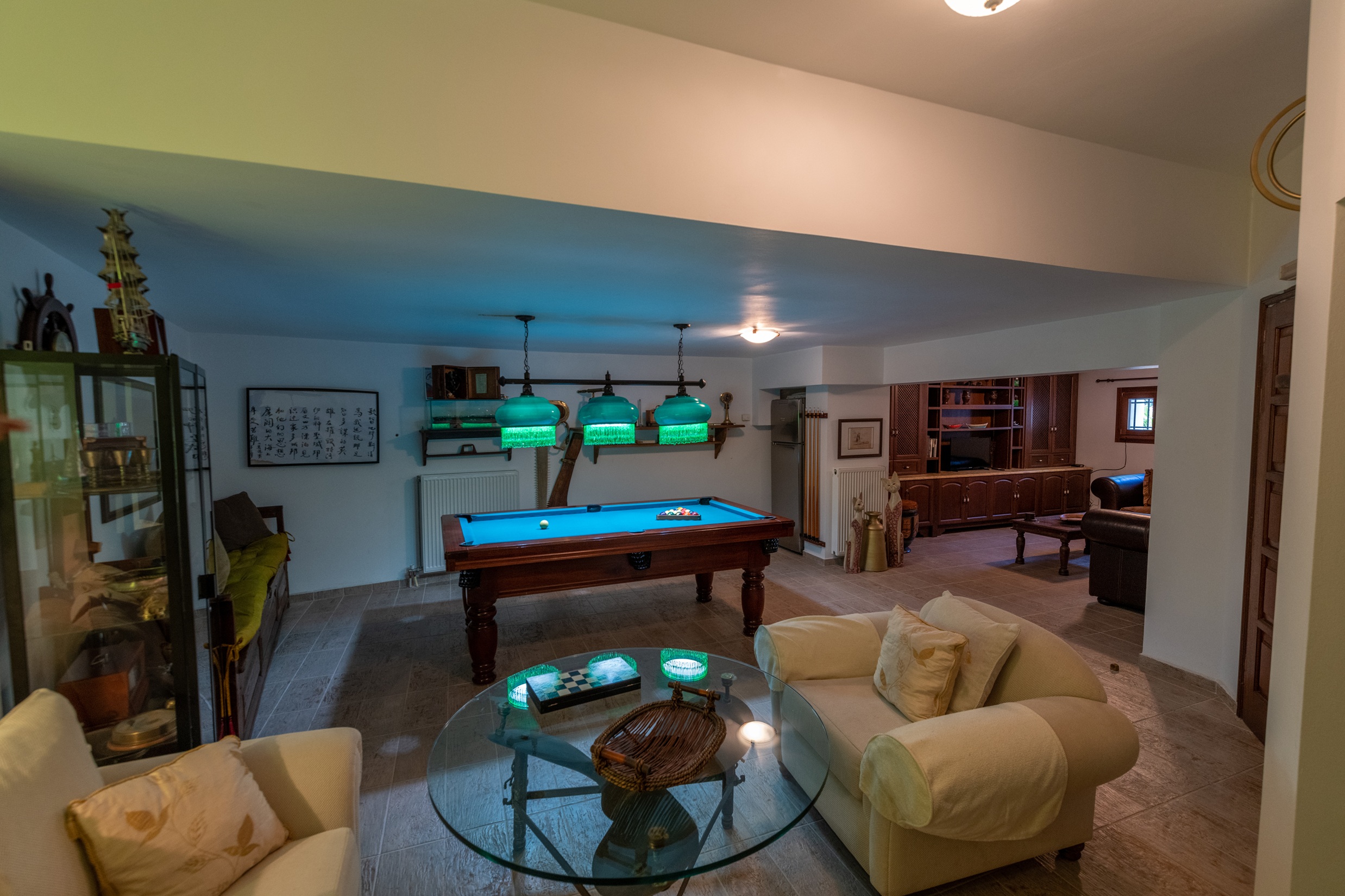 Living with billiard table in house for rent in Ithaca Greece, Pilikata