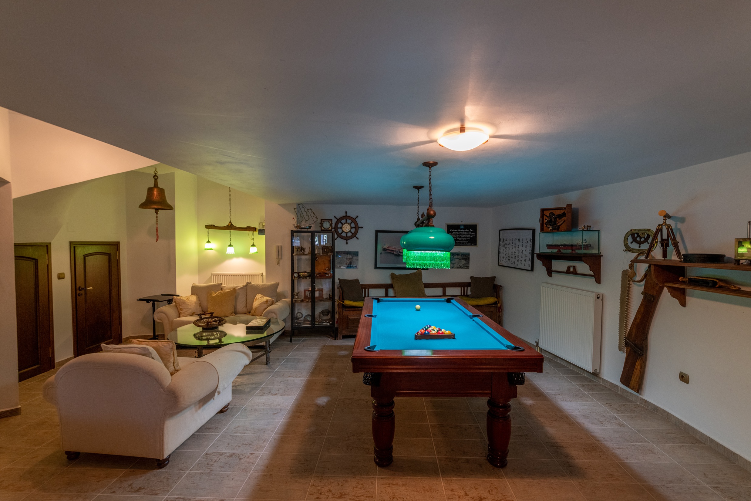 Living with billiard table in house for rent in Ithaca Greece, Pilikata