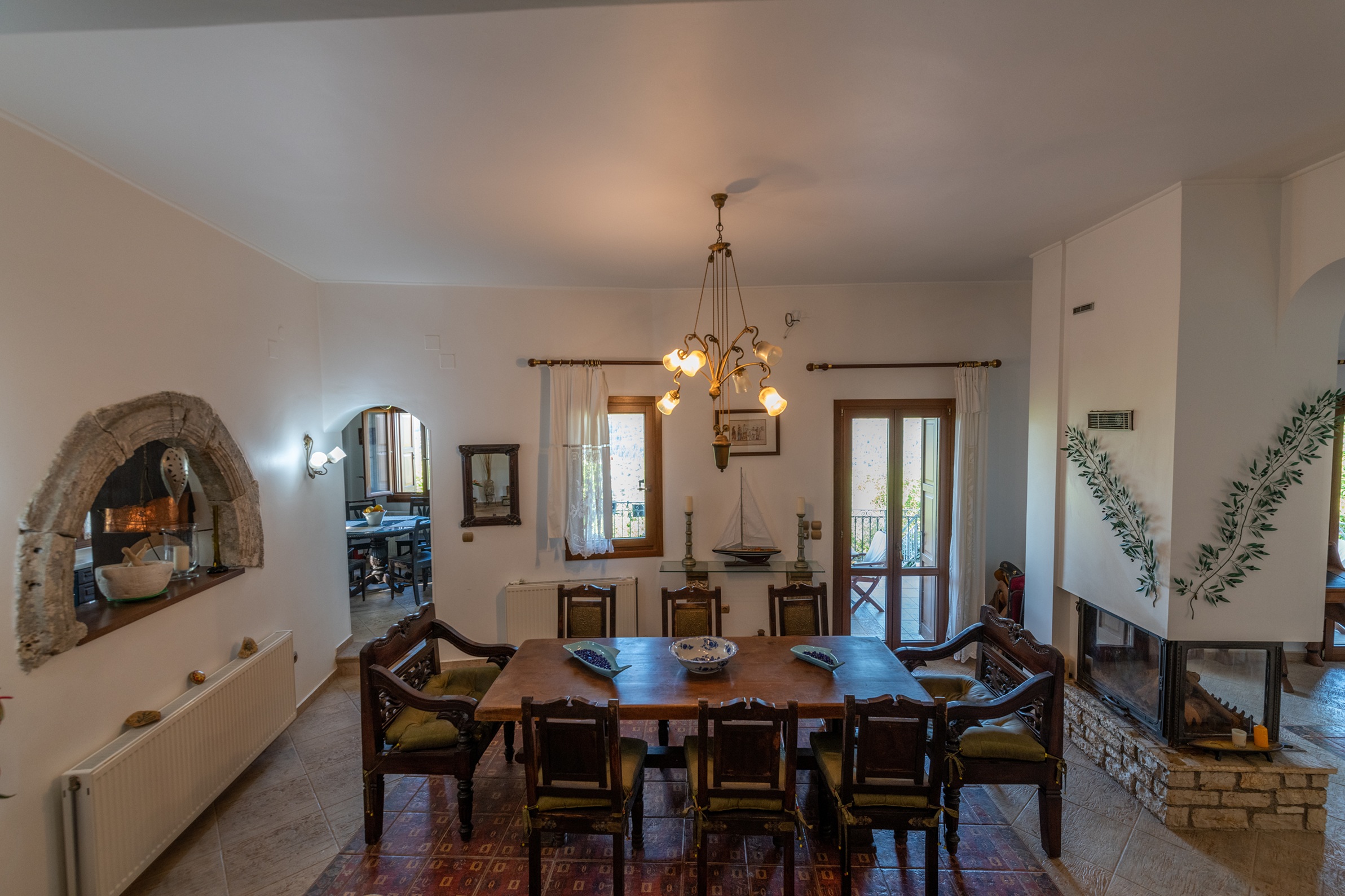 Dining area in house for rent in Ithaca Greece, Pilikata
