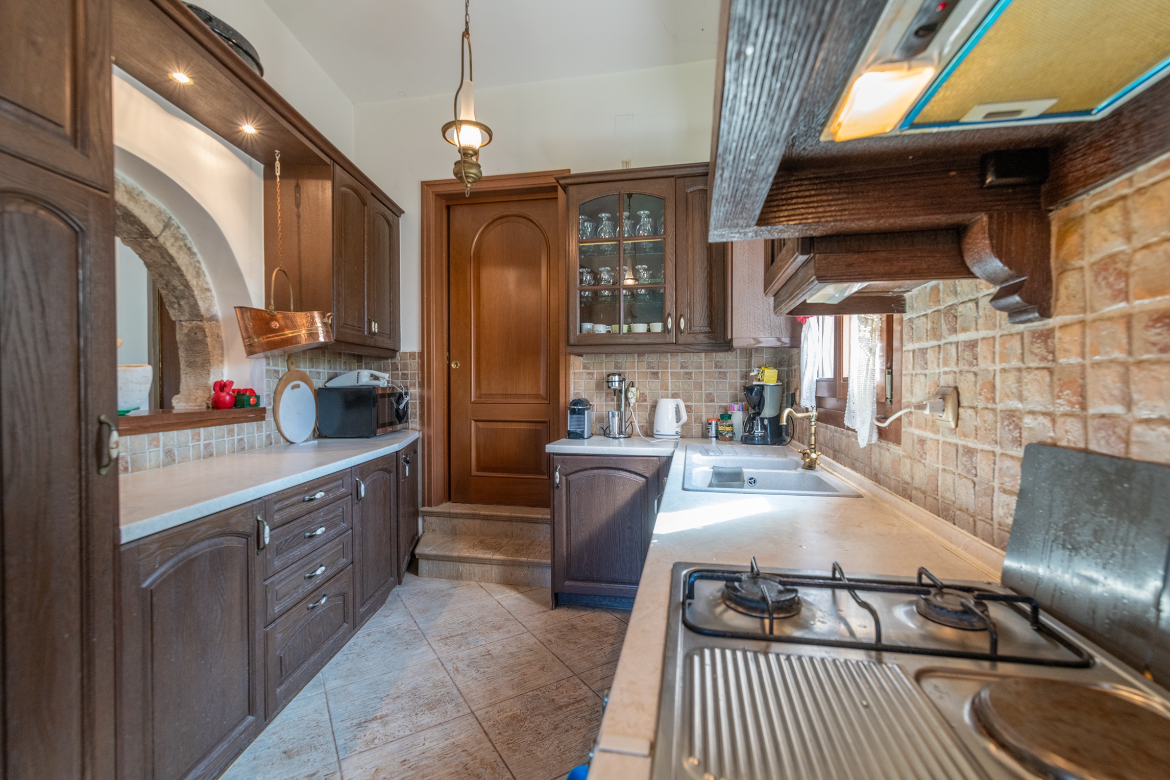Kitchen area of house for rent in Ithaca Greece, Pilikata