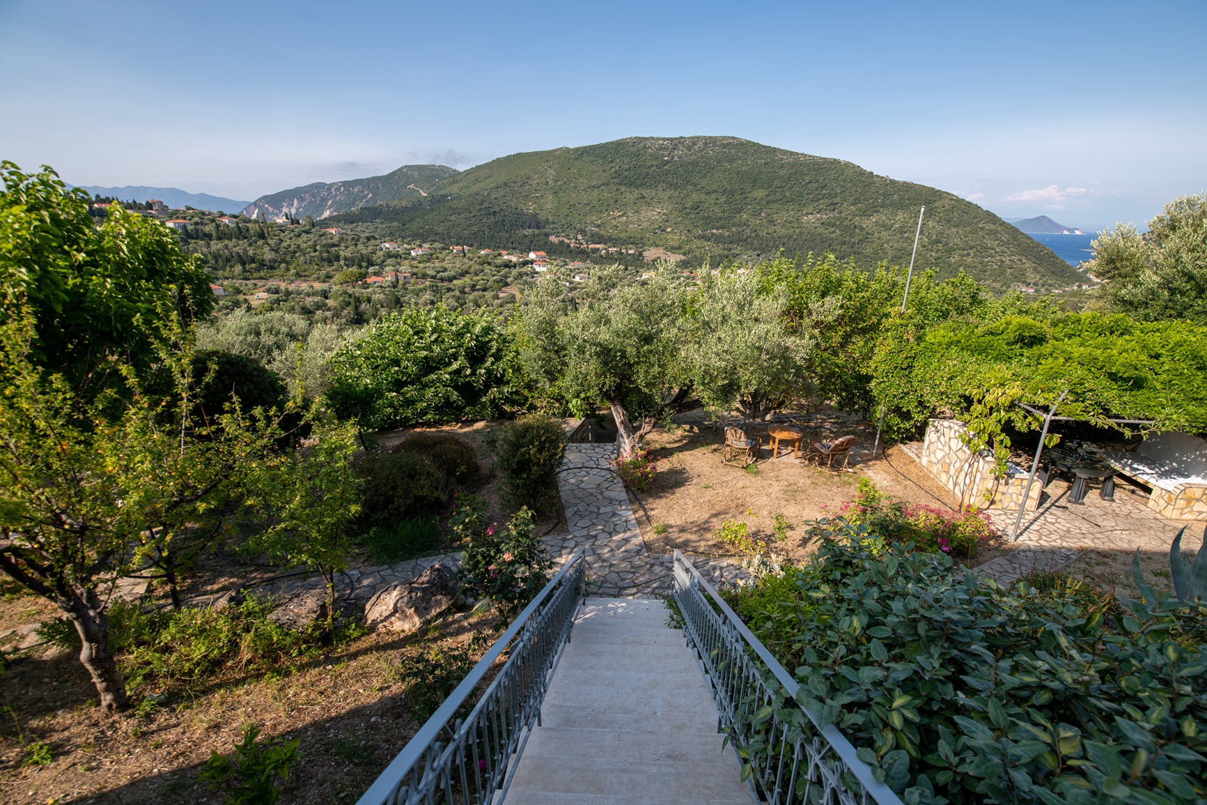 Access stairs and views from house for rent in Ithaca Greece, Pilikata