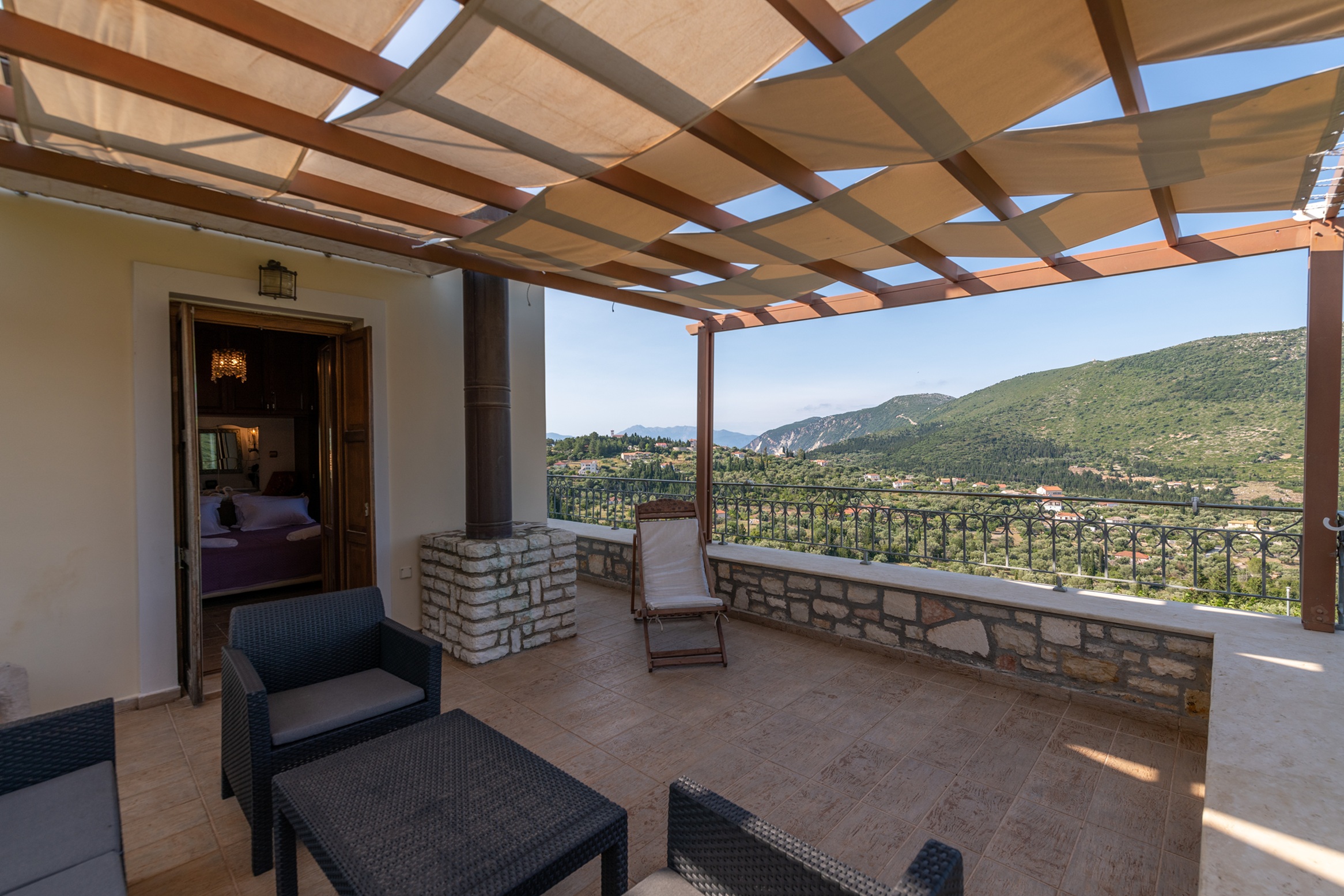 Veranda of house for rent in Ithaca Greece, Pilikata