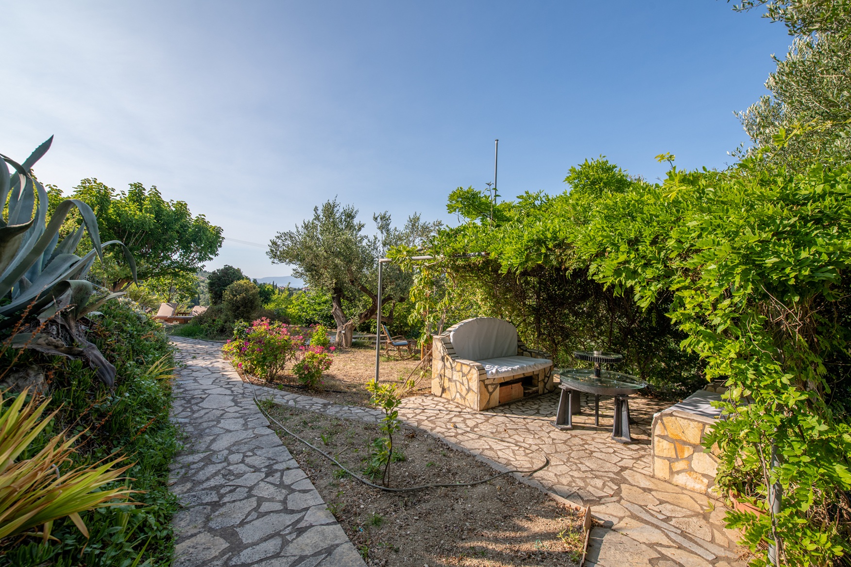 Garden area of house for rent in Ithaca Greece, Pilikata