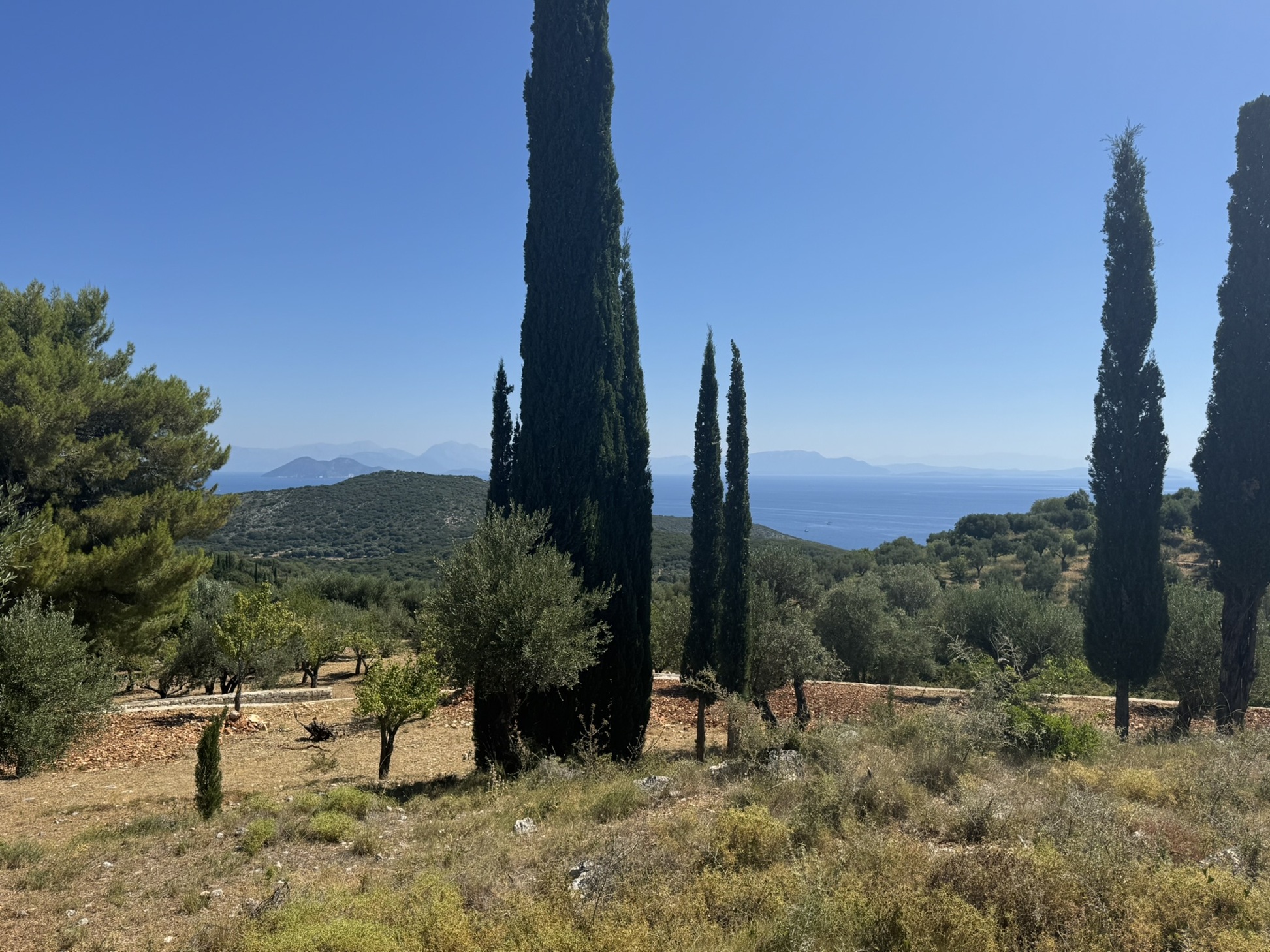 Sea views of land with building license for sale in Ithaca Greece, Vathi