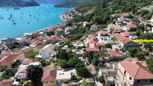 Aerial view and location of house for sale in Ithaca Greece, Vathi
