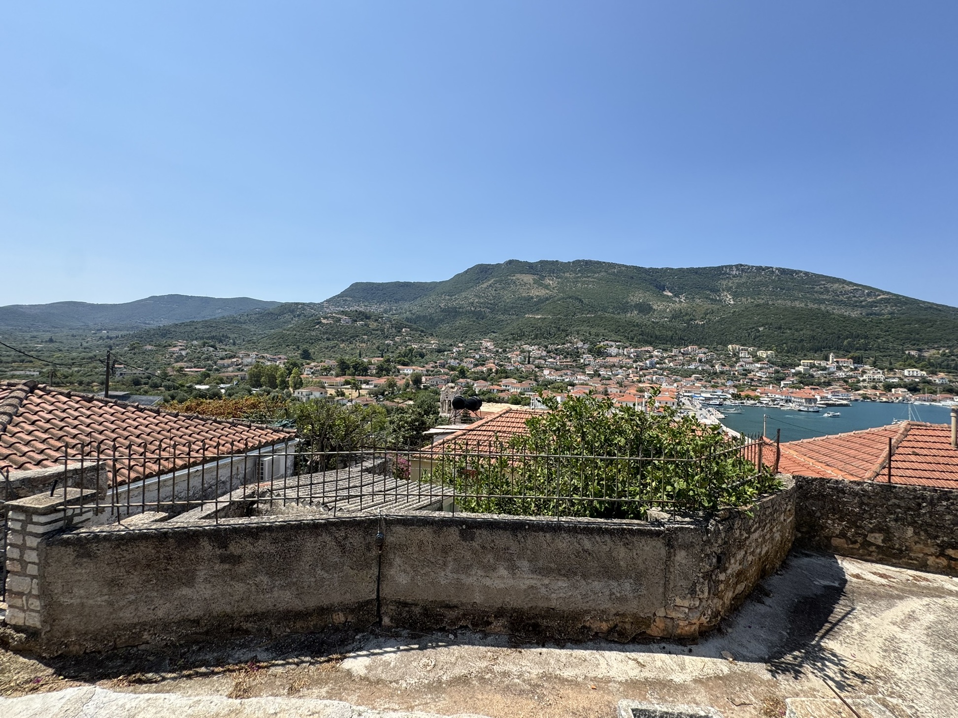 Sea and mountain views of house for sale in Ithaca Greece, Vathi