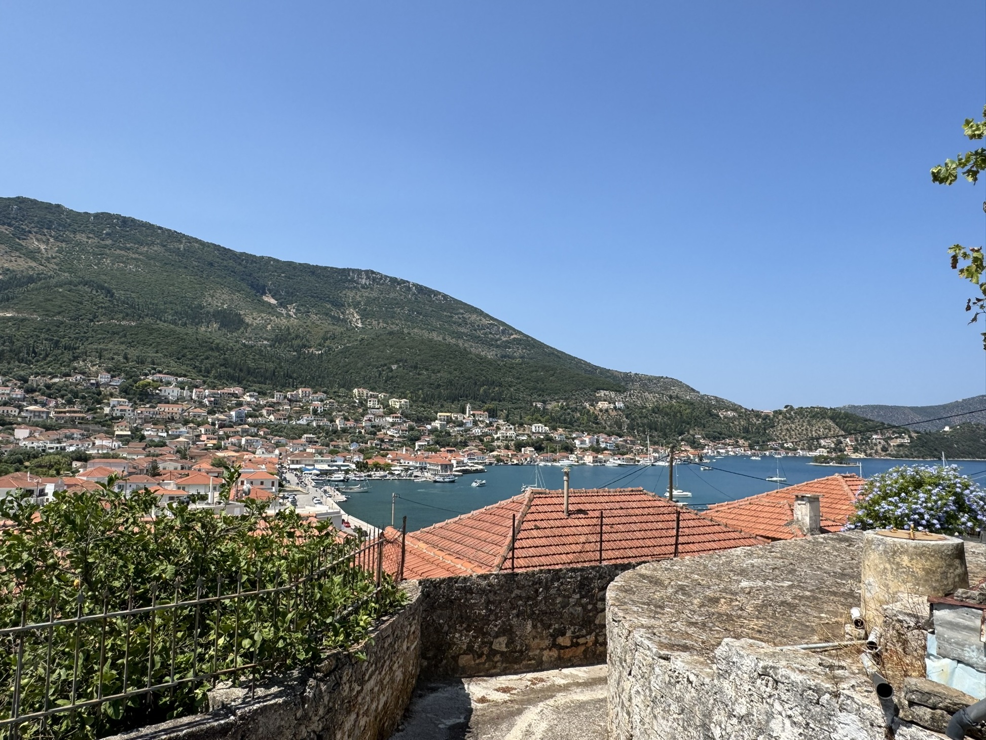 Sea views of house for sale in Ithaca Greece, Vathi