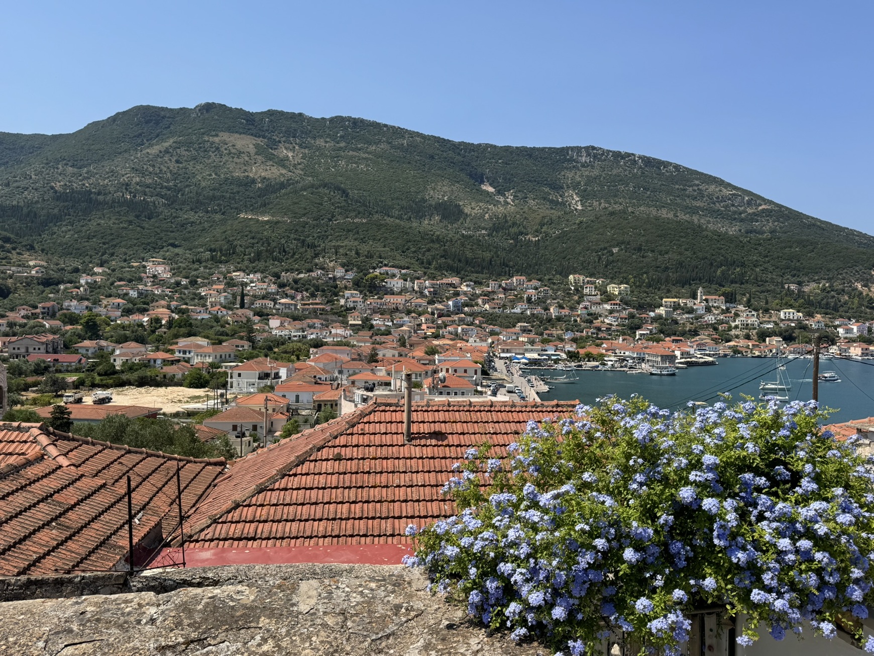 Sea views of house for sale in Ithaca Greece, Vathi