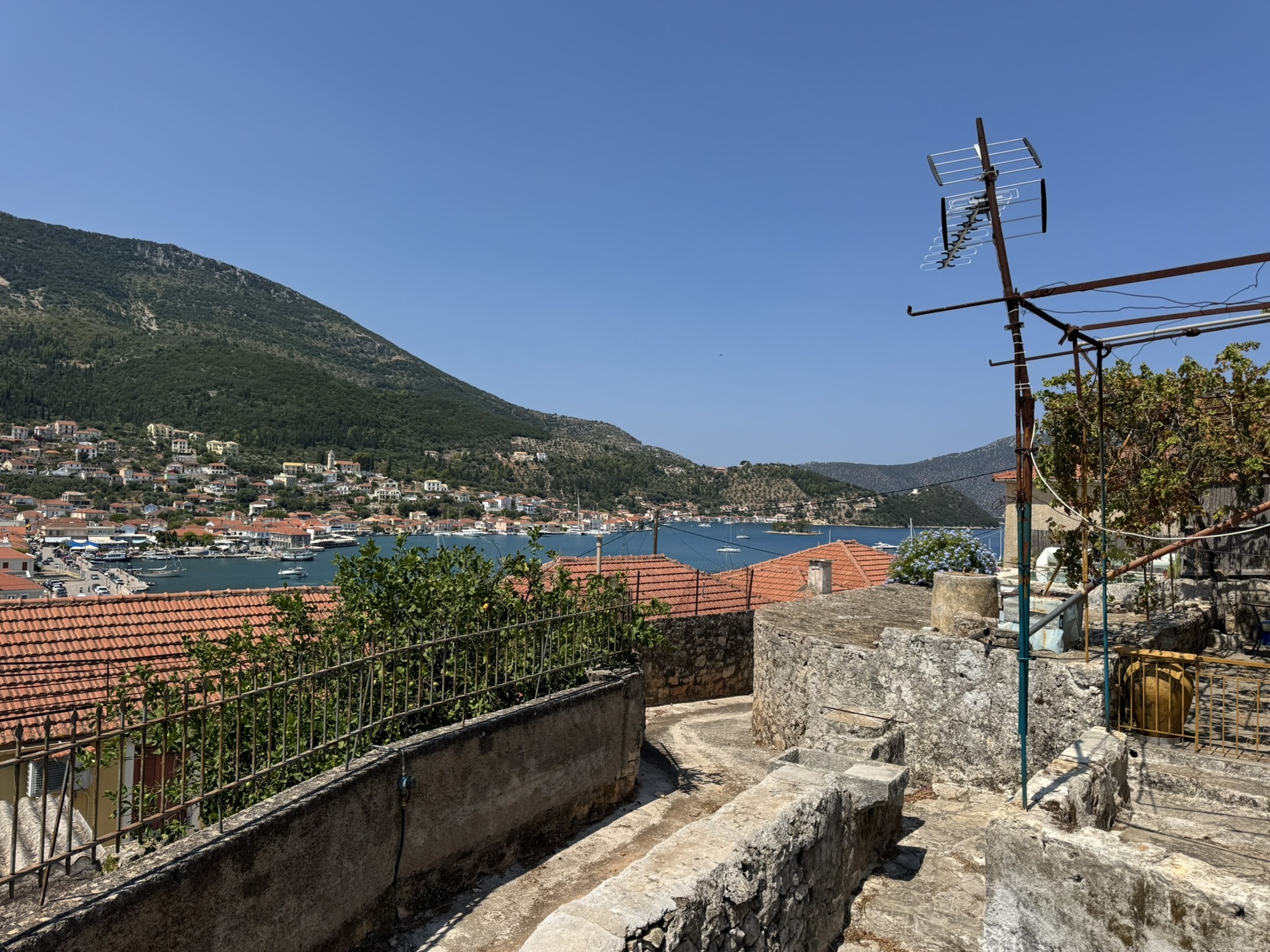 Sea views of house for sale in Ithaca Greece, Vathi