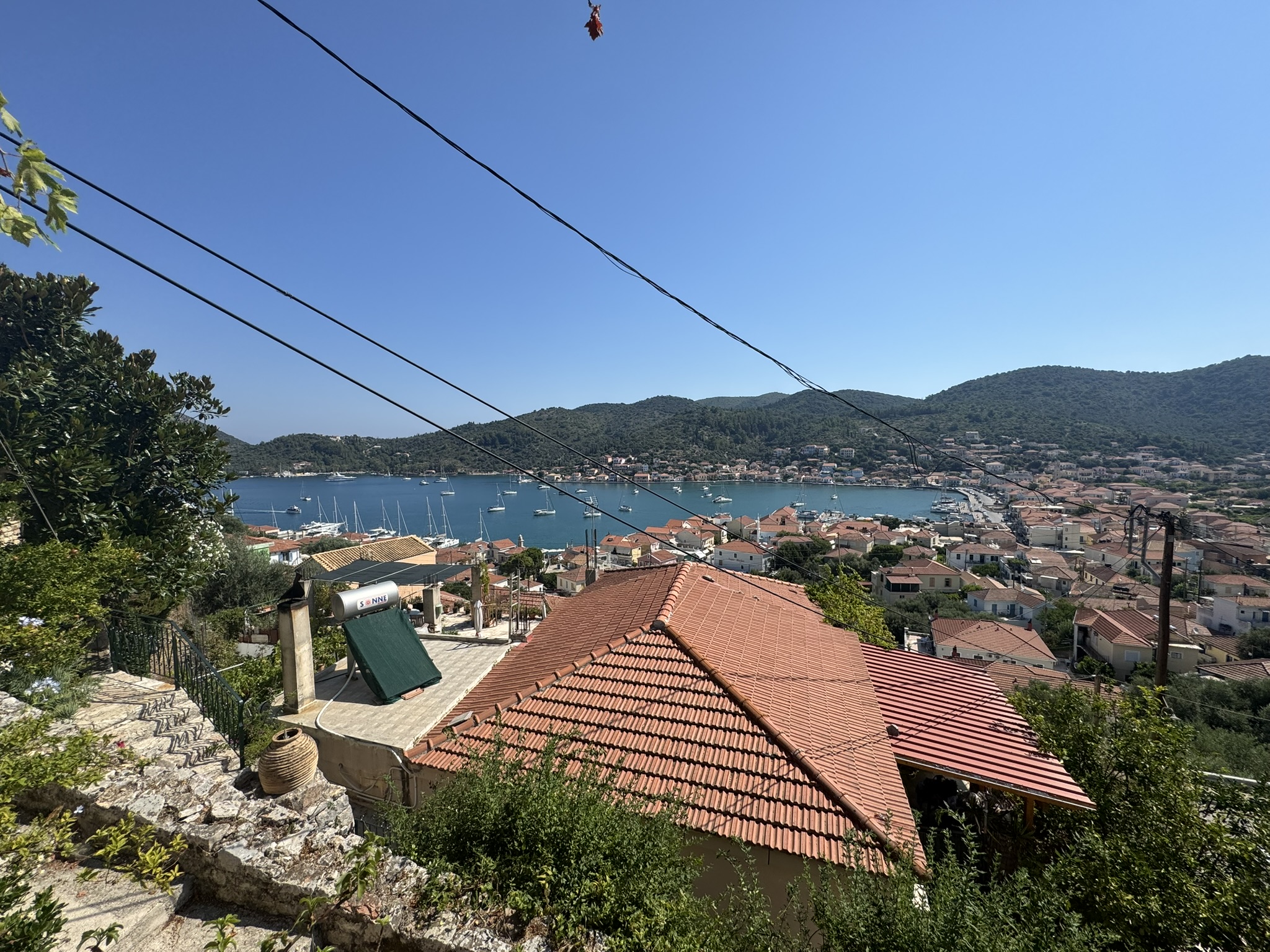 Sea views of house for sale in Ithaca Greece, Vathi