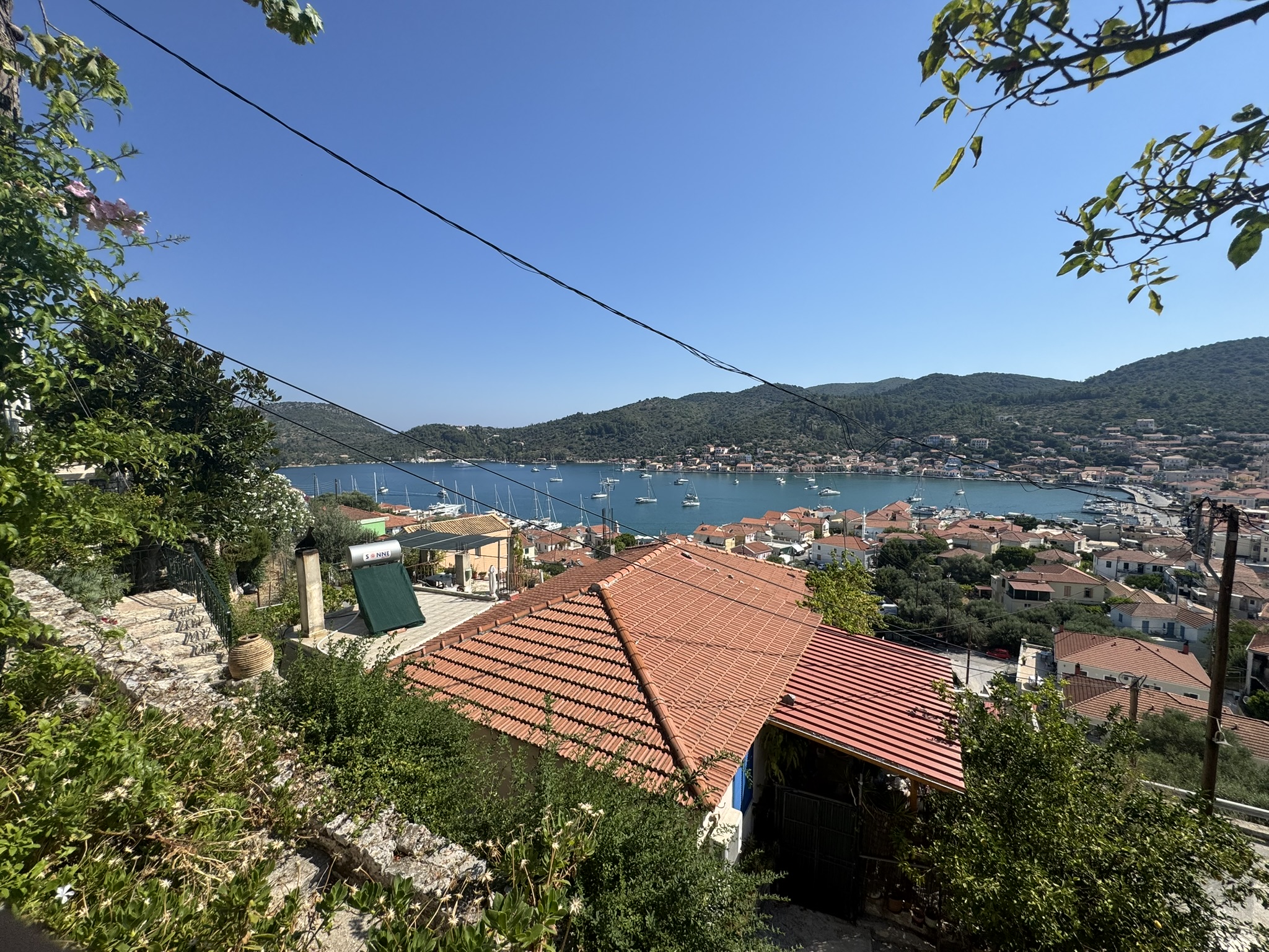 Sea views of house for sale in Ithaca Greece, Vathi