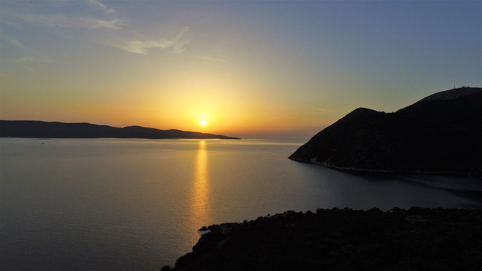 Sunset from land for sale in Ithaca Greece, Stavros