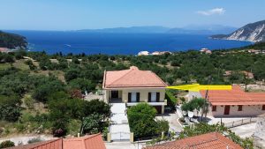 Aerial view and location of house for sale in Ithaca Greece, Ag. Saranda