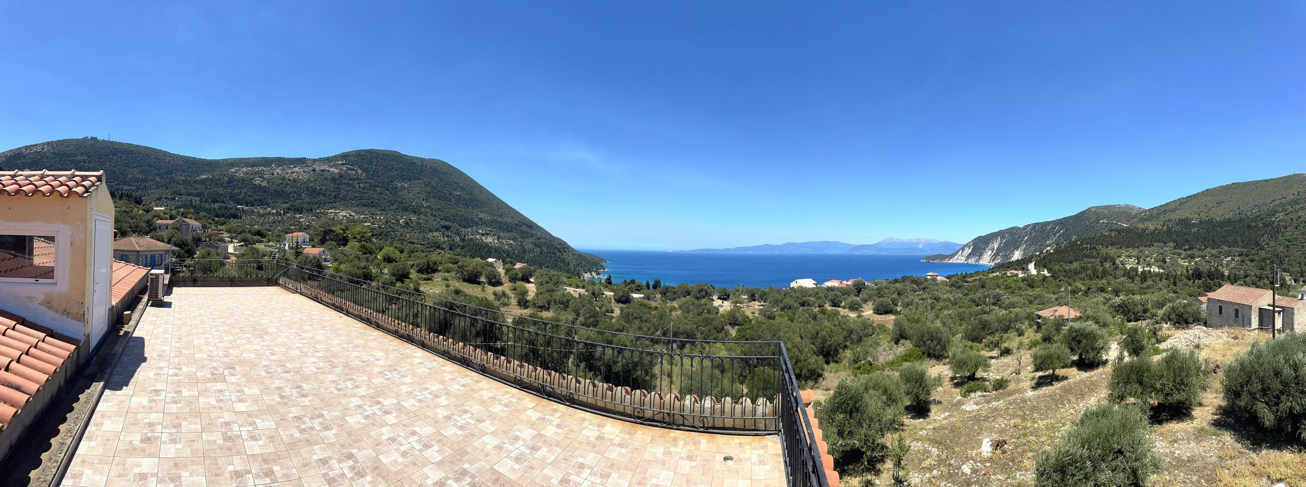 Panoramic view from house for sale in Ithaca Greece, Ag. Saranda