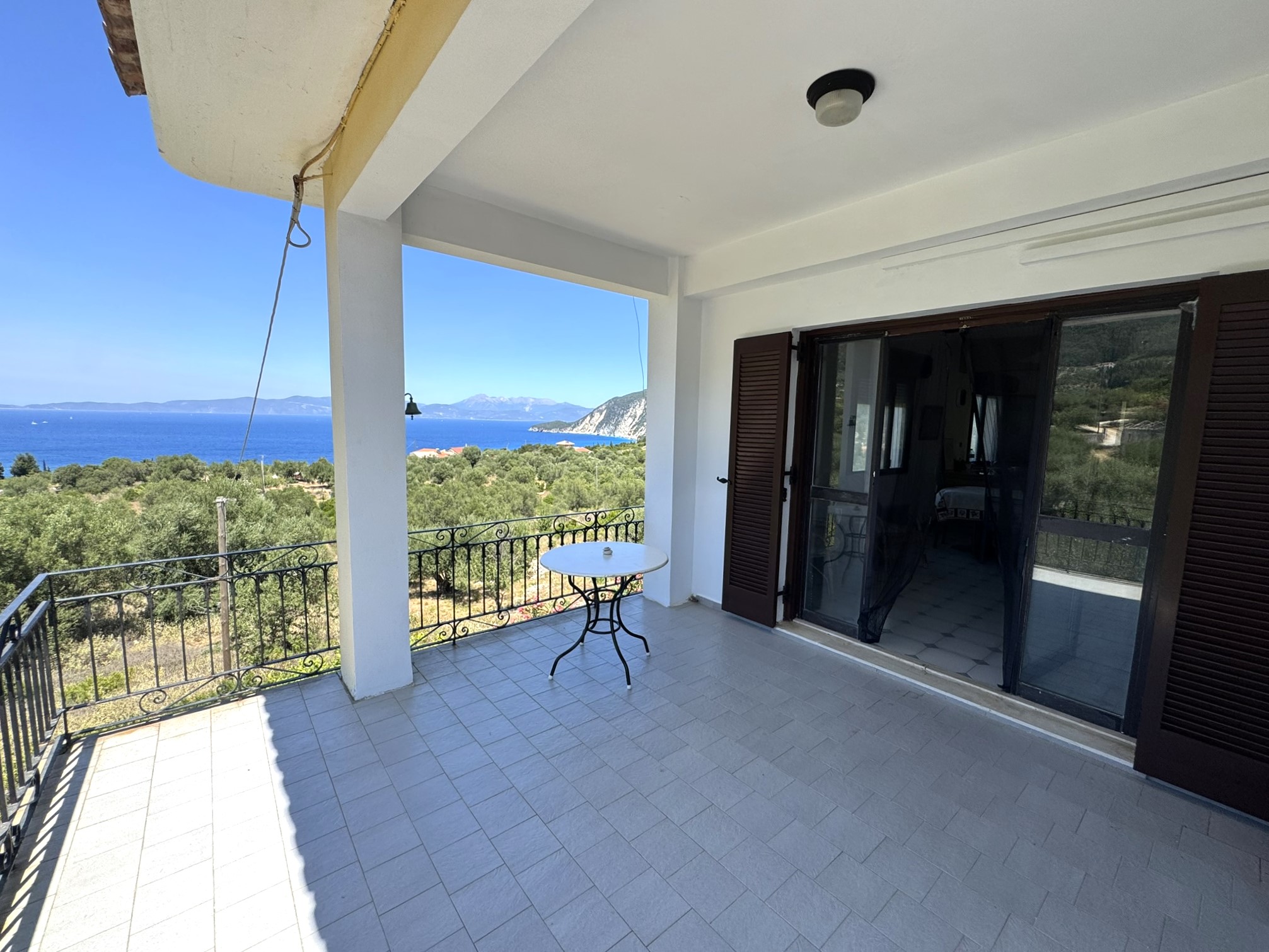 Balcony sea views of house for sale in Ithaca Greece, Ag. Saranda