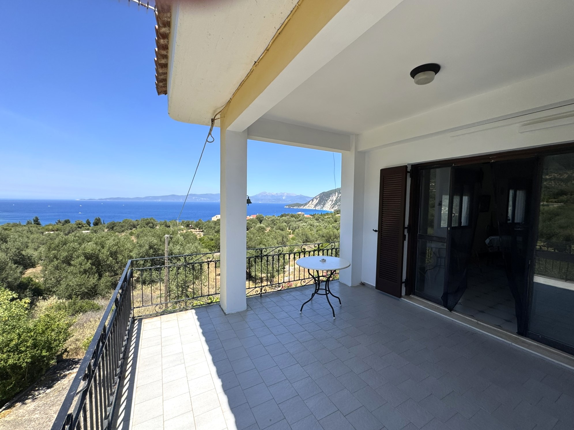 Balcony sea views of house for sale in Ithaca Greece, Ag. Saranda
