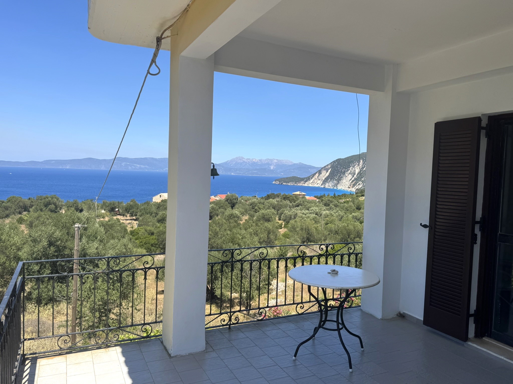 Balcony sea views of house for sale in Ithaca Greece, Ag. Saranda