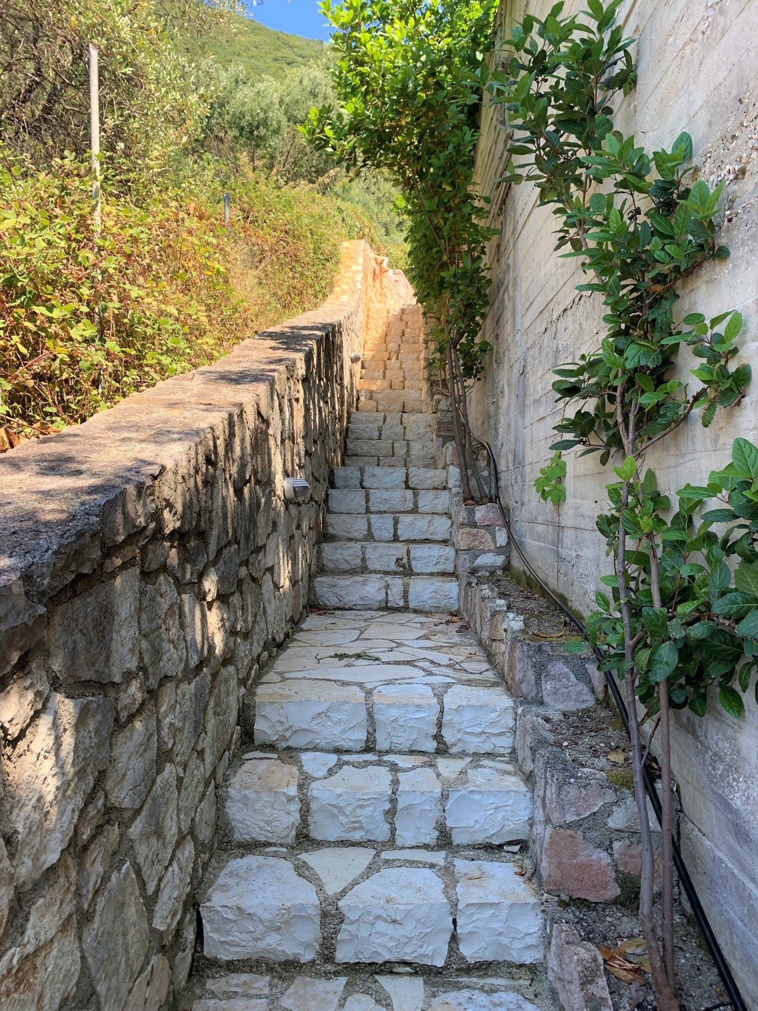 Stone stairs of cottages for sale in Ithaca Greece, Stavros