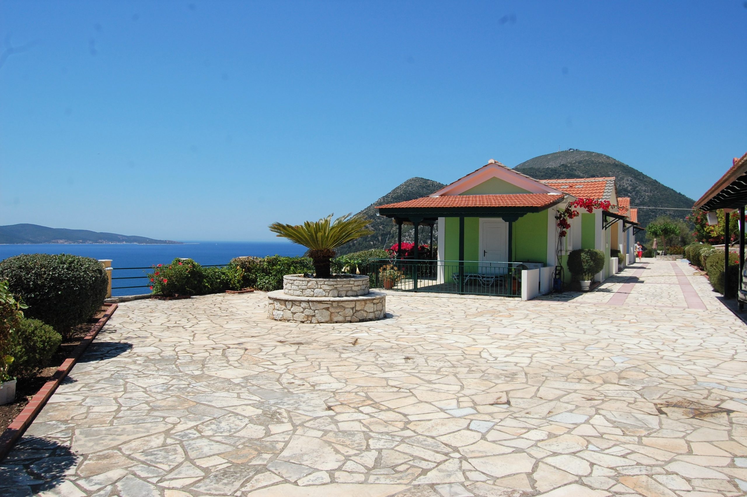 Outside area of cottages for sale in Ithaca Greece, Stavros