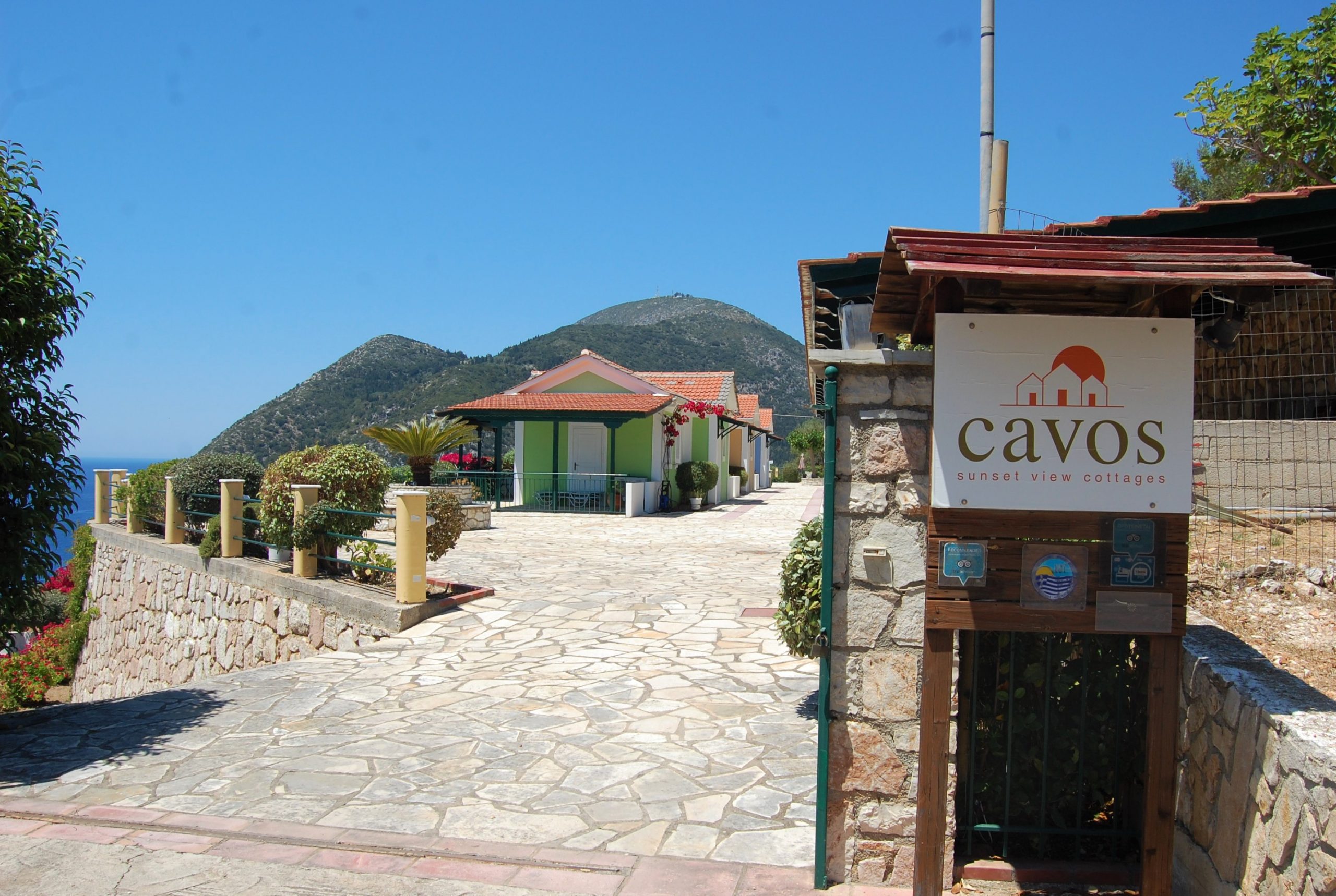 Entrance of cottages for sale in Ithaca Greece, Stavros