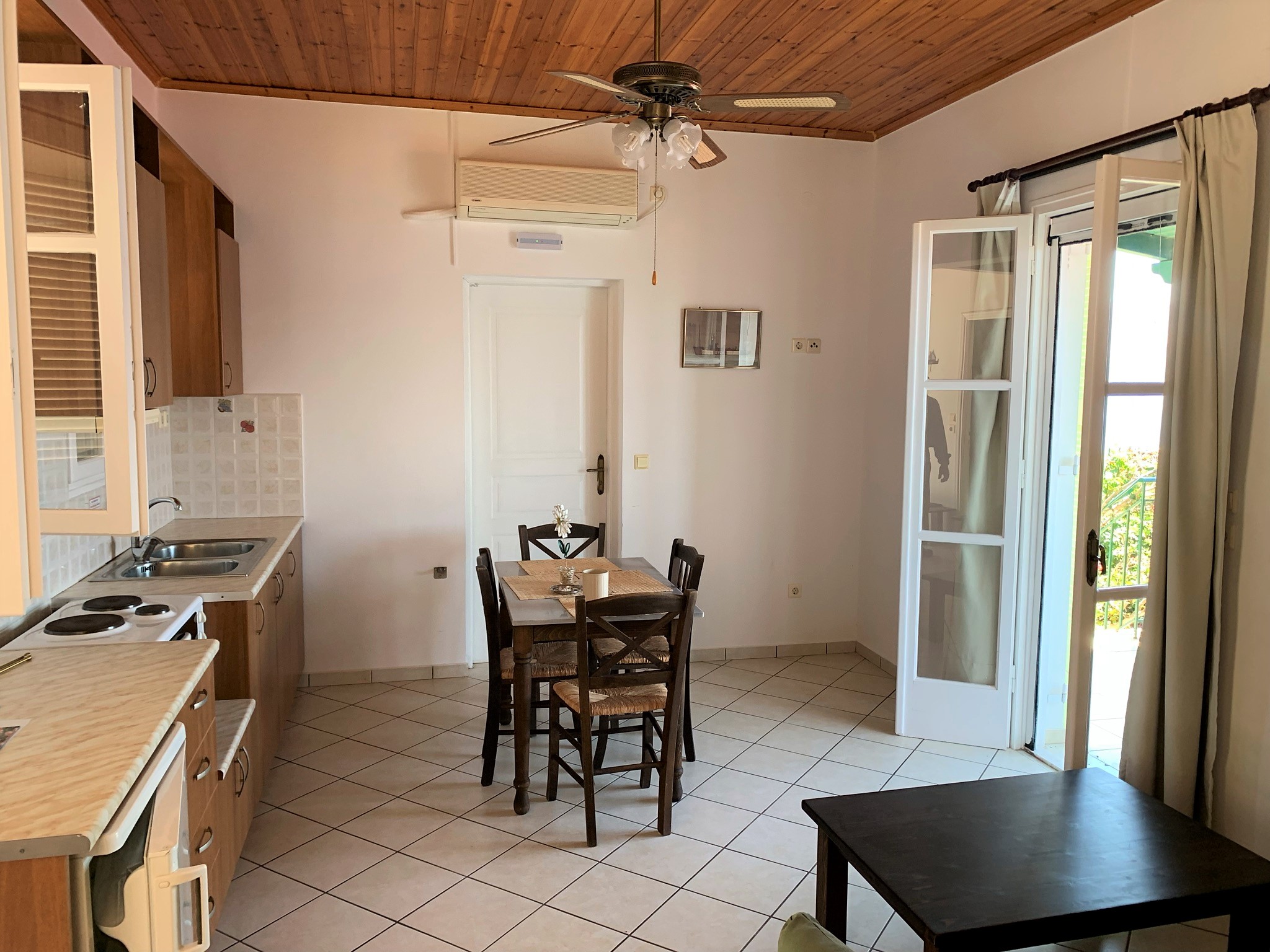 Open plan kitchen of cottages for sale in Ithaca Greece, Stavros