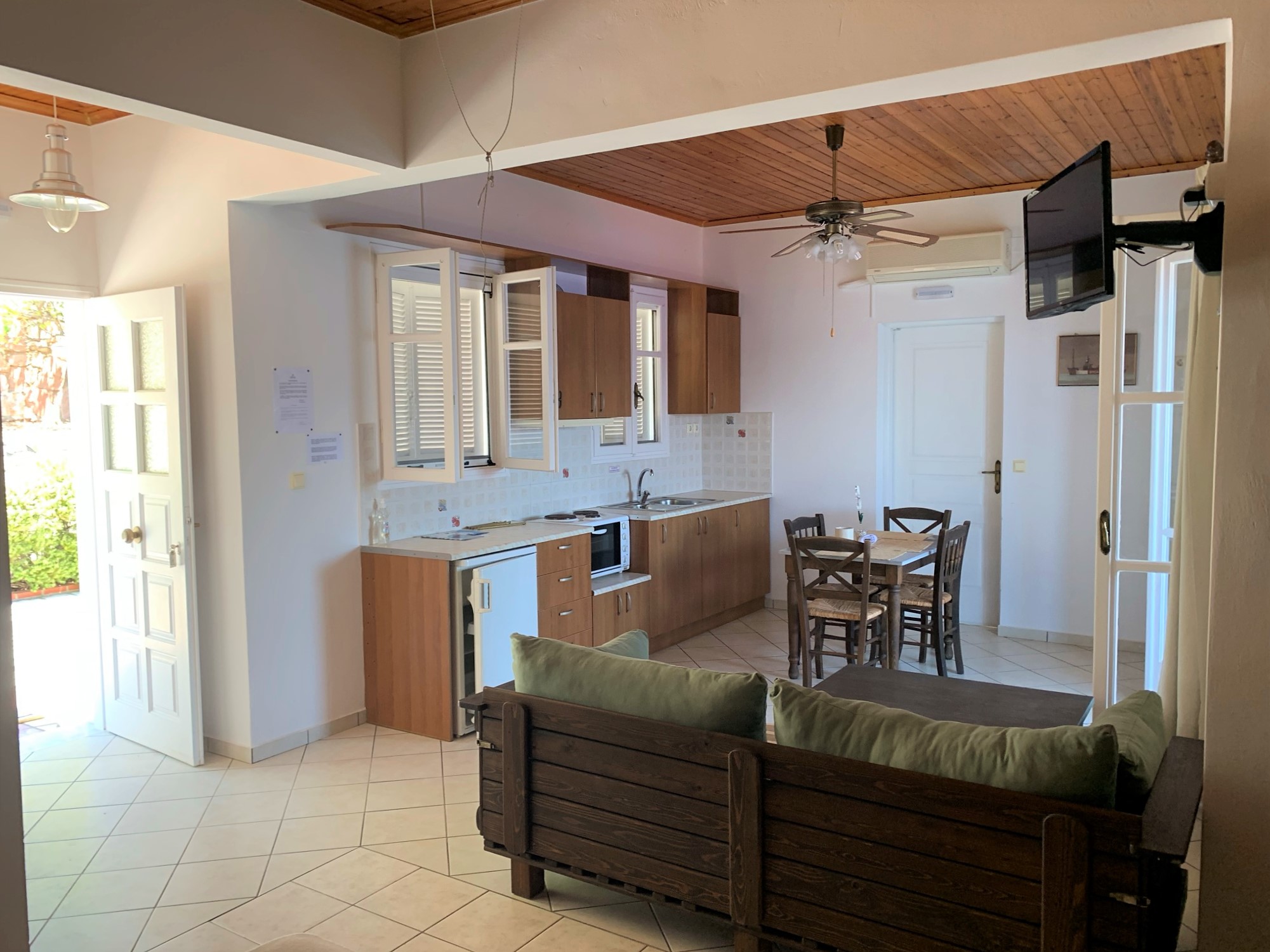Open plan kitchen of cottages for sale in Ithaca Greece, Stavros