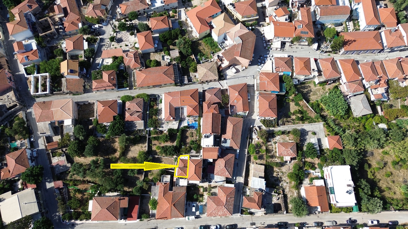 Outlined border of house for sale in Ithaca Greece, Vathi